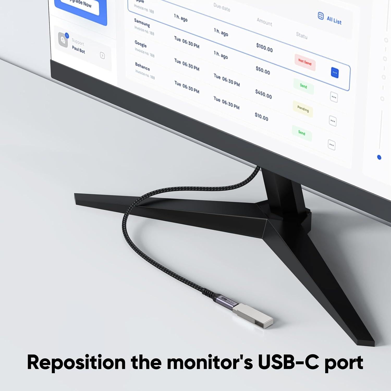 Cable de Extensión USB C 3 pies DteeDck 10Gbps 100W 4K
