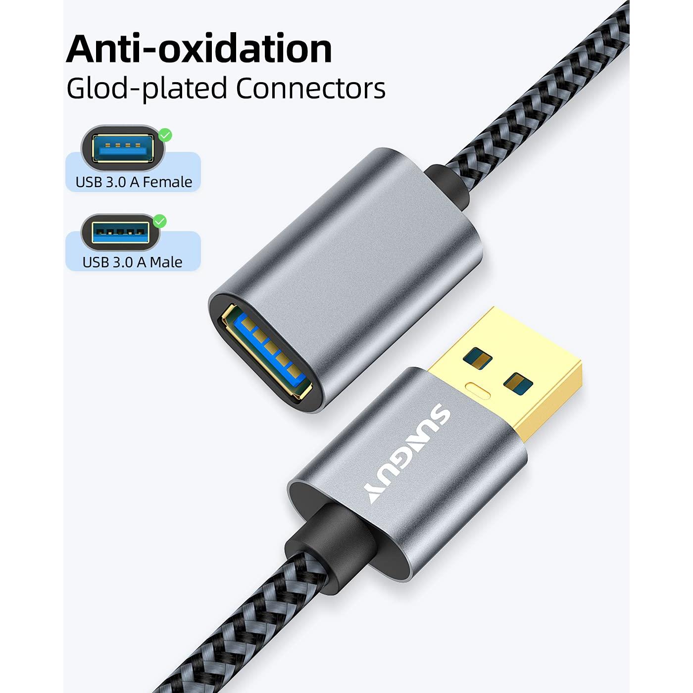 Cable de Extensión USB 3.0 SUNGUY 0.3m Alta Velocidad 5Gbps