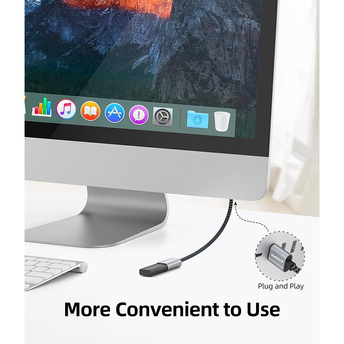 Cable de Extensión USB 3.0 SUNGUY 0.3m Alta Velocidad 5Gbps