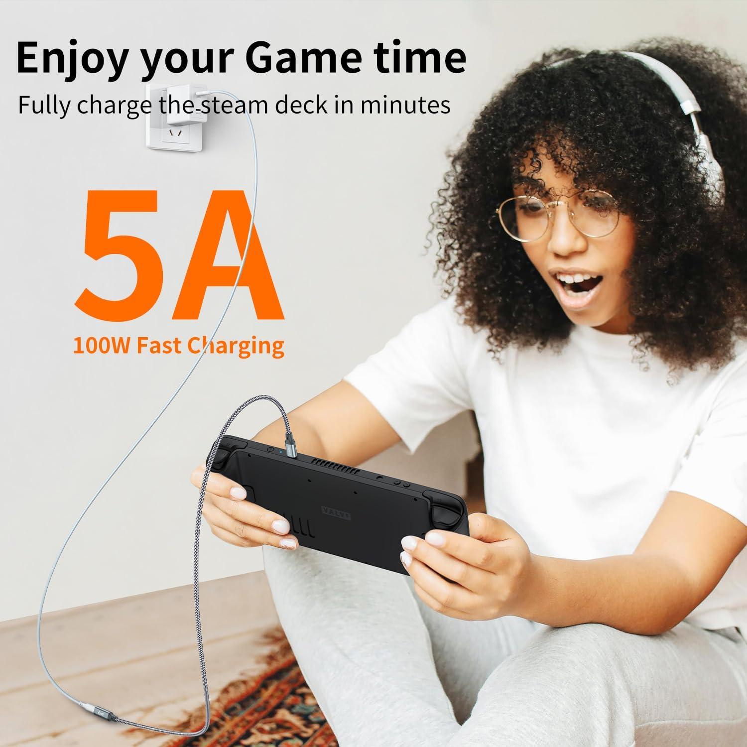 Cable Extensión USB C JXMOX 1m 10Gbps 100W Carga Rápida