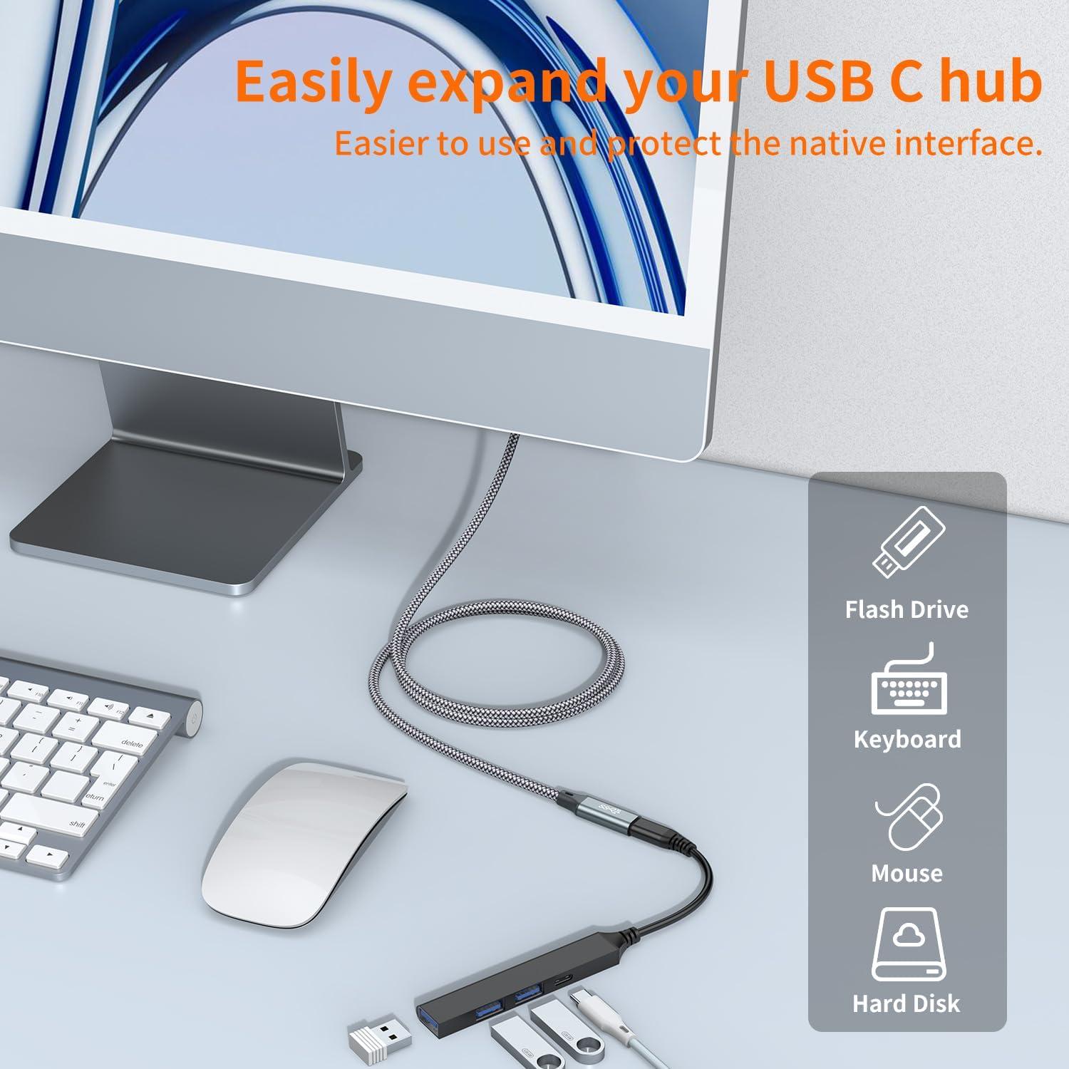 Cable Extensión USB C JXMOX 1m 10Gbps 100W Carga Rápida
