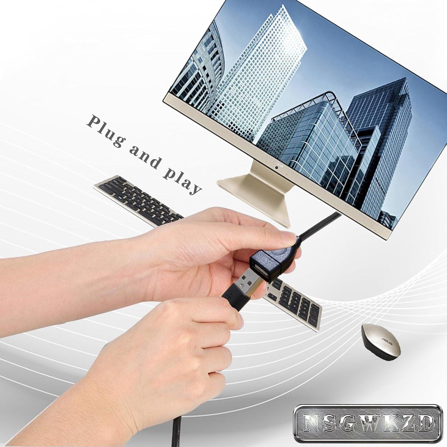 Cable de Extensión USB 2.0 NSGWKZD Blanco 1 m 2-Pack