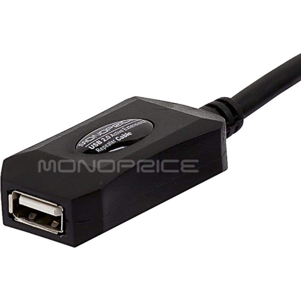 Cable de Extensión Activo USB 2.0 Monoprice 4.88m Negro