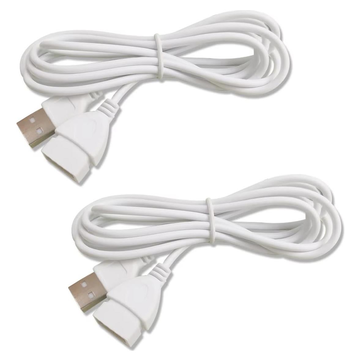 Paquete de 2 Cables Extensores USB 2.0 RecDec 1.5m Macho a Hembra