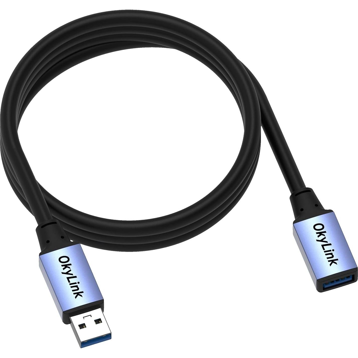 Cable USB 3.0 OkyLink 1.5M A Macho a A Hembra 5Gbps