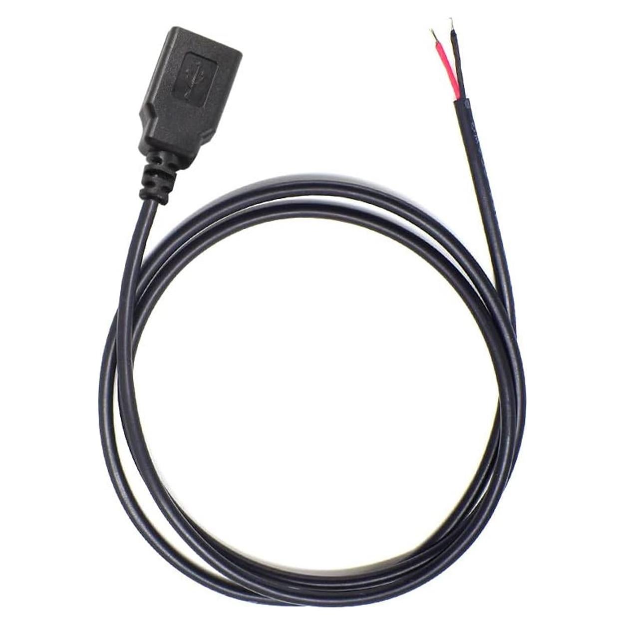 Cable Pigtail USB Femenino 1M EAHOSUCC 22AWG 3A Negro