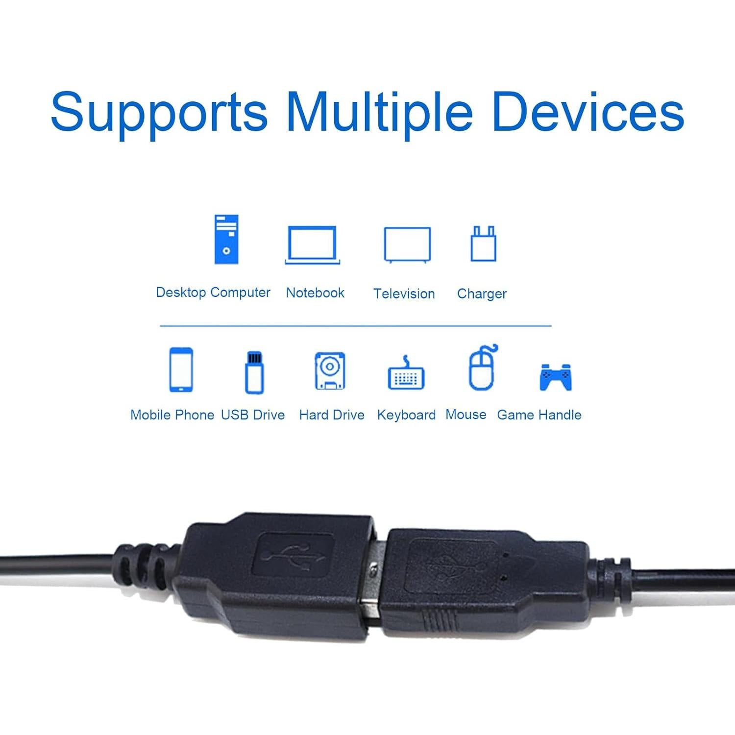 Cable Pigtail USB Femenino 1M EAHOSUCC 22AWG 3A Negro