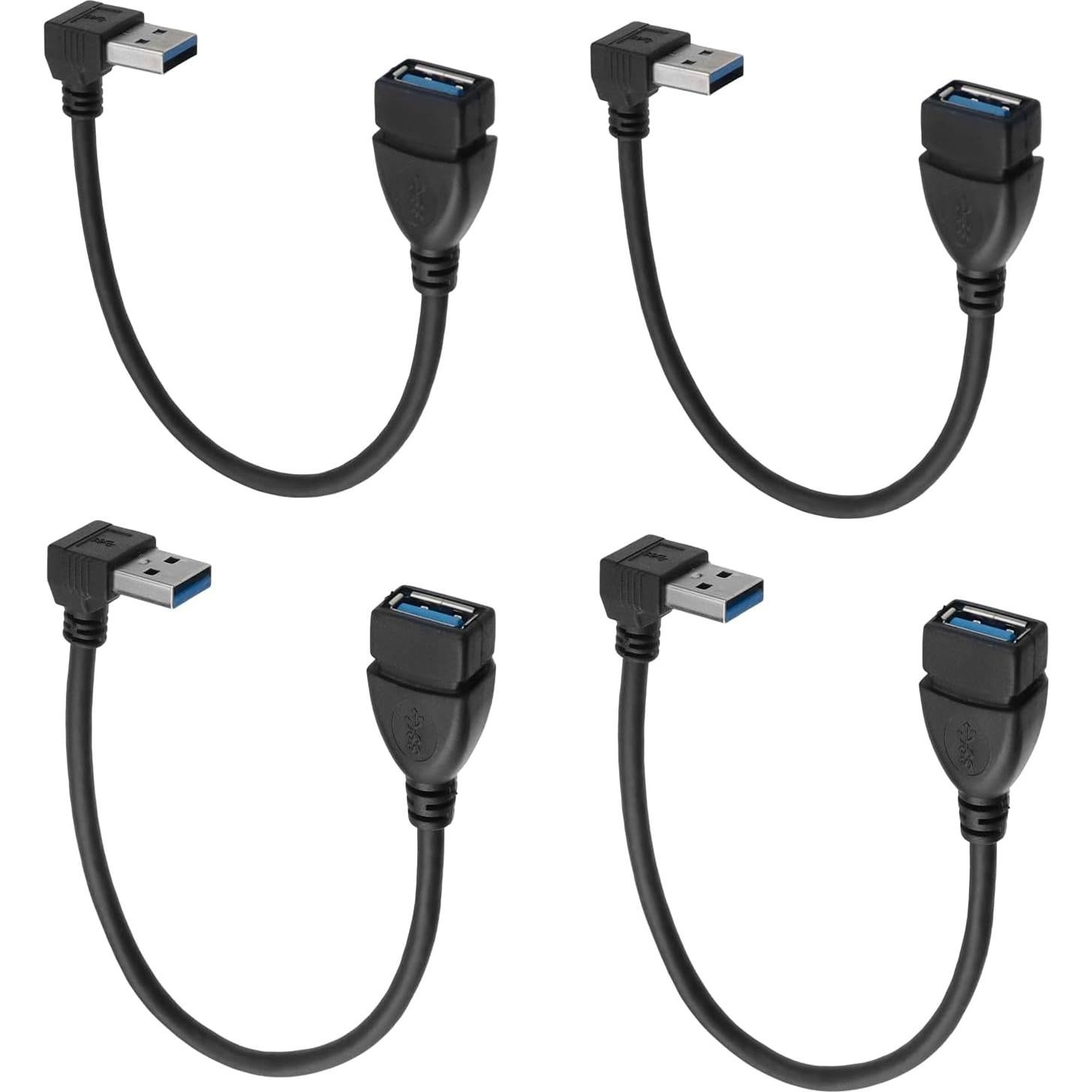 Cable de Extensión USB 3.0 Antrader Macho a Hembra 23cm 90°