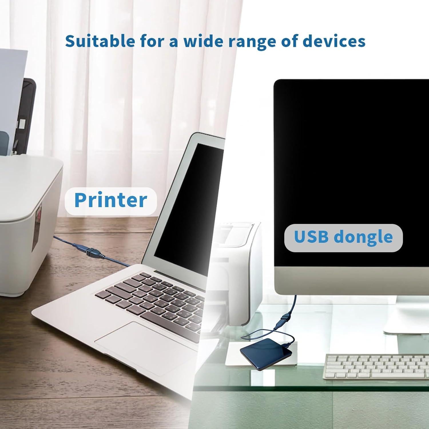 Cable de Extensión USB 3.0 Antrader Macho a Hembra 23cm 90°