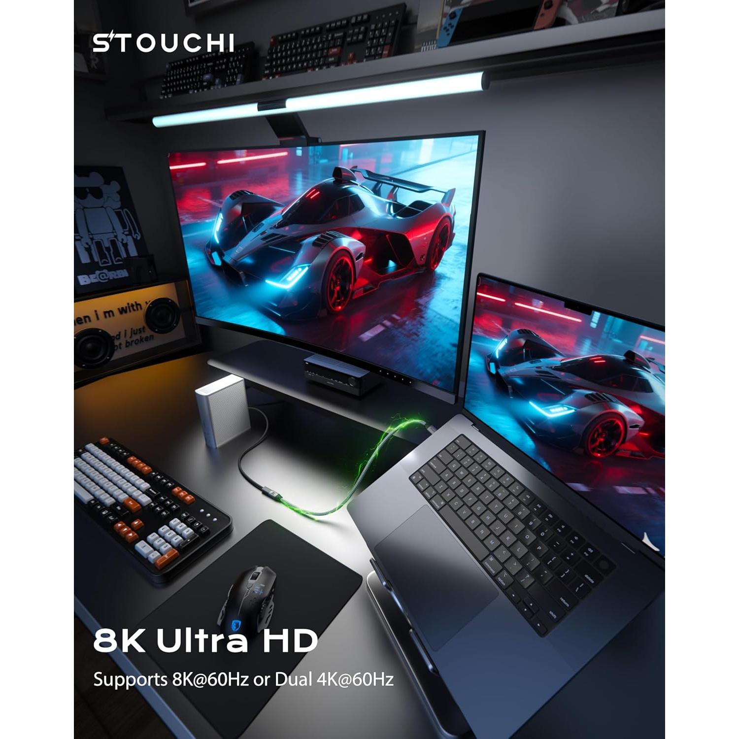 Cable de Extensión USB-C Stouchi 1m 40Gbps Carga 240W