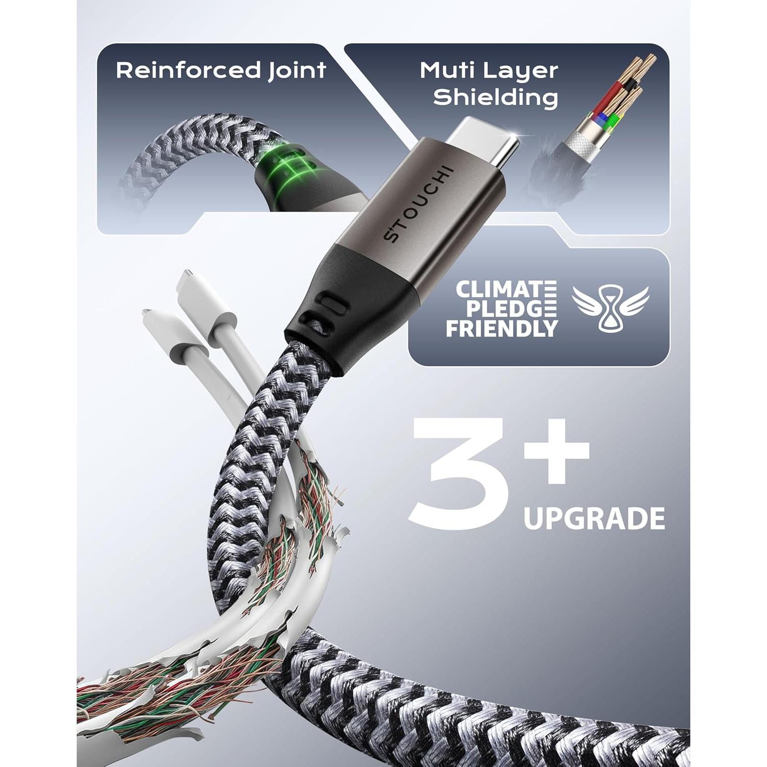 Cable de Extensión USB-C Stouchi 1m 40Gbps Carga 240W