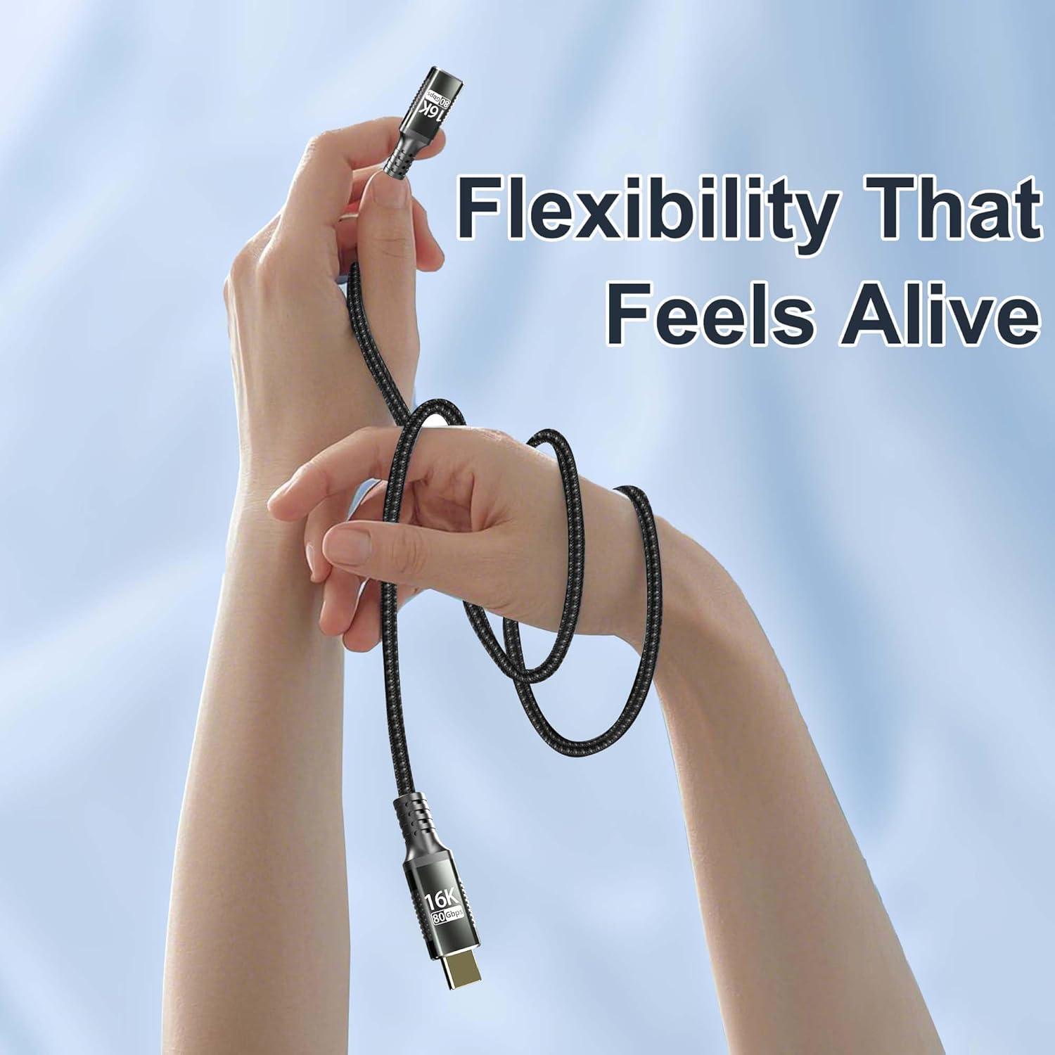 Cable de Extensión USB-C 1M Dongguan - 80Gbps 8K/16K 240W