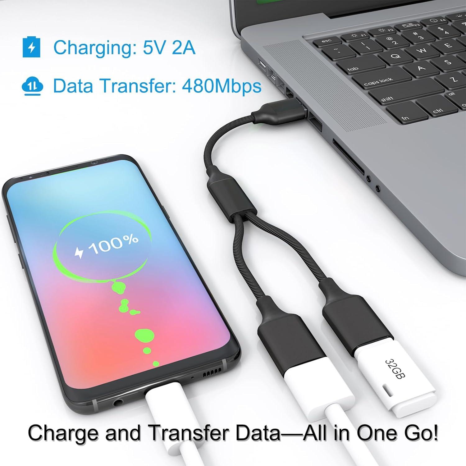 Cable Divisor USB 2.0 IIISOGNO 1 EN 2 SALIDAS 30.48CM