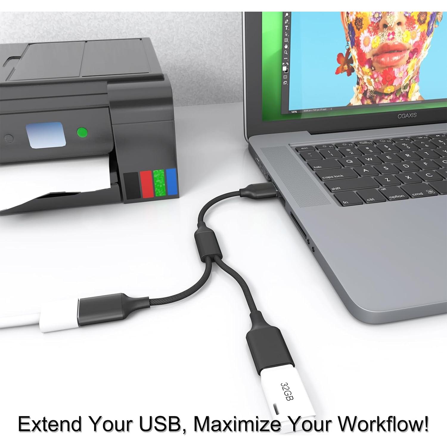 Cable Divisor USB 2.0 IIISOGNO 1 EN 2 SALIDAS 30.48CM