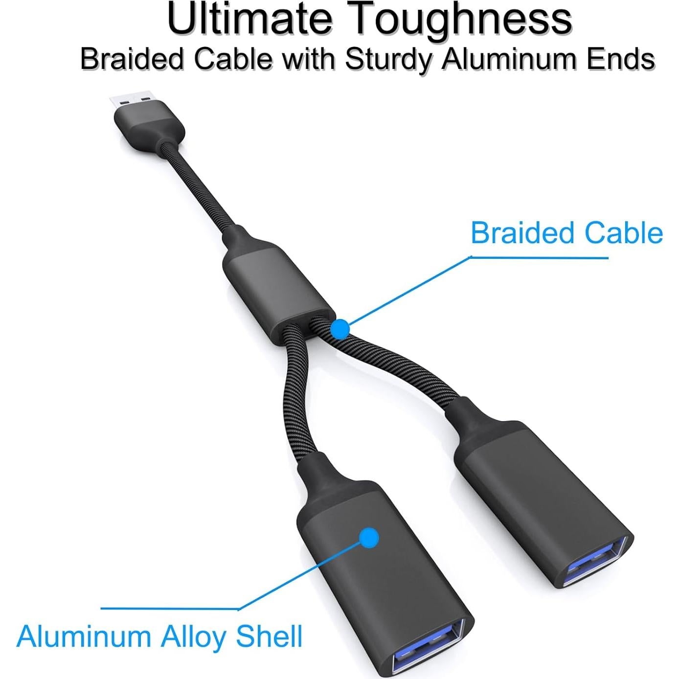 Cable Divisor USB 2.0 IIISOGNO 1 EN 2 SALIDAS 30.48CM