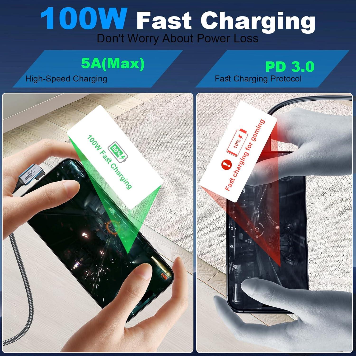 Cable Extensión USB-C 2m UV-CABLE Carga Rápida 100W 10Gbps