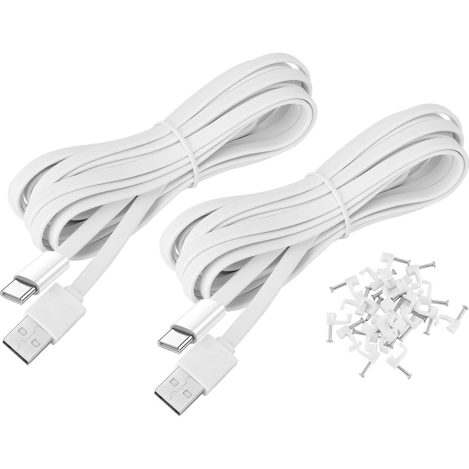 2Pack Cable de Extensión USB C 7.62m para Cámaras de Seguridad