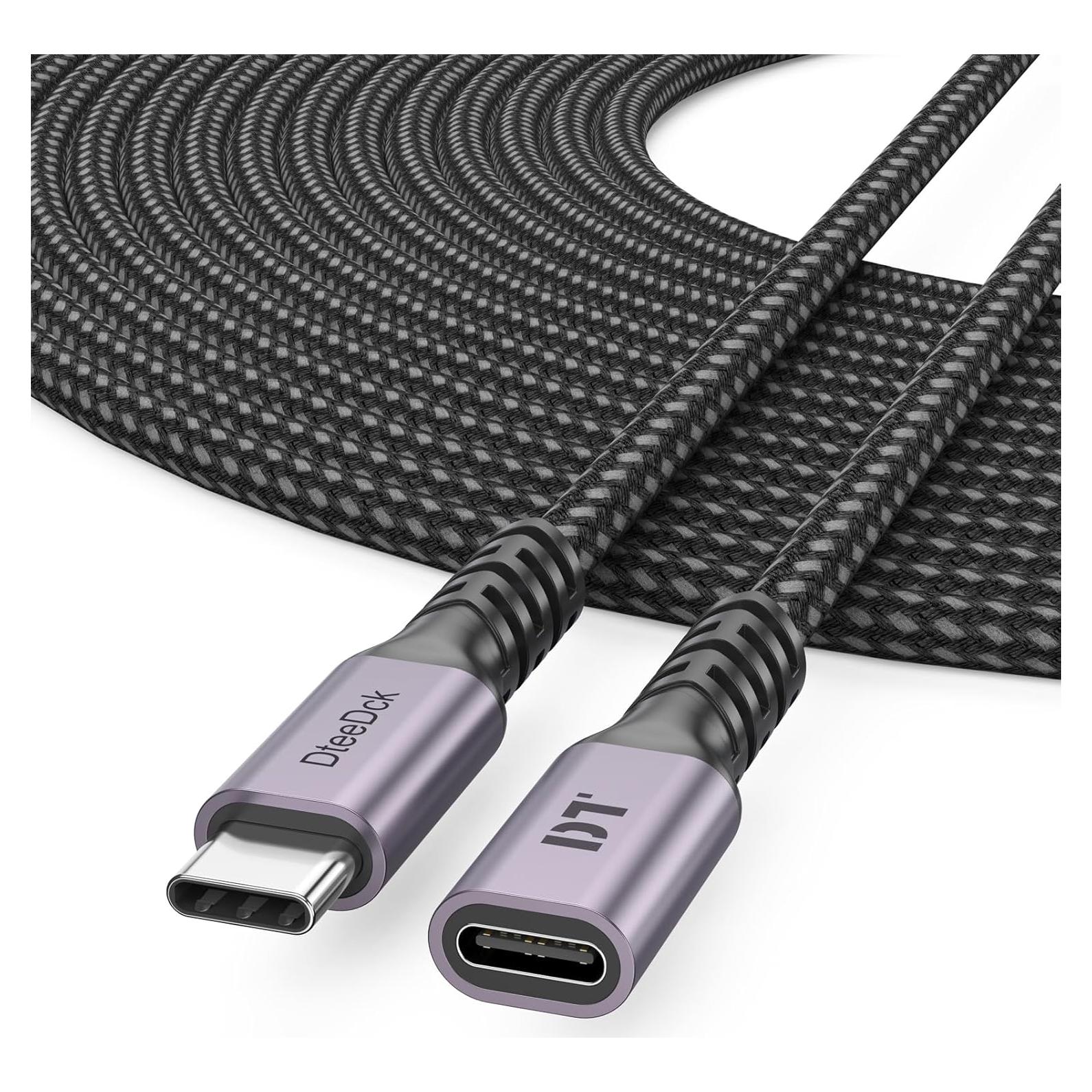 Cable de Extensión USB C 6m DteeDck 100W 4K 5 Gbps