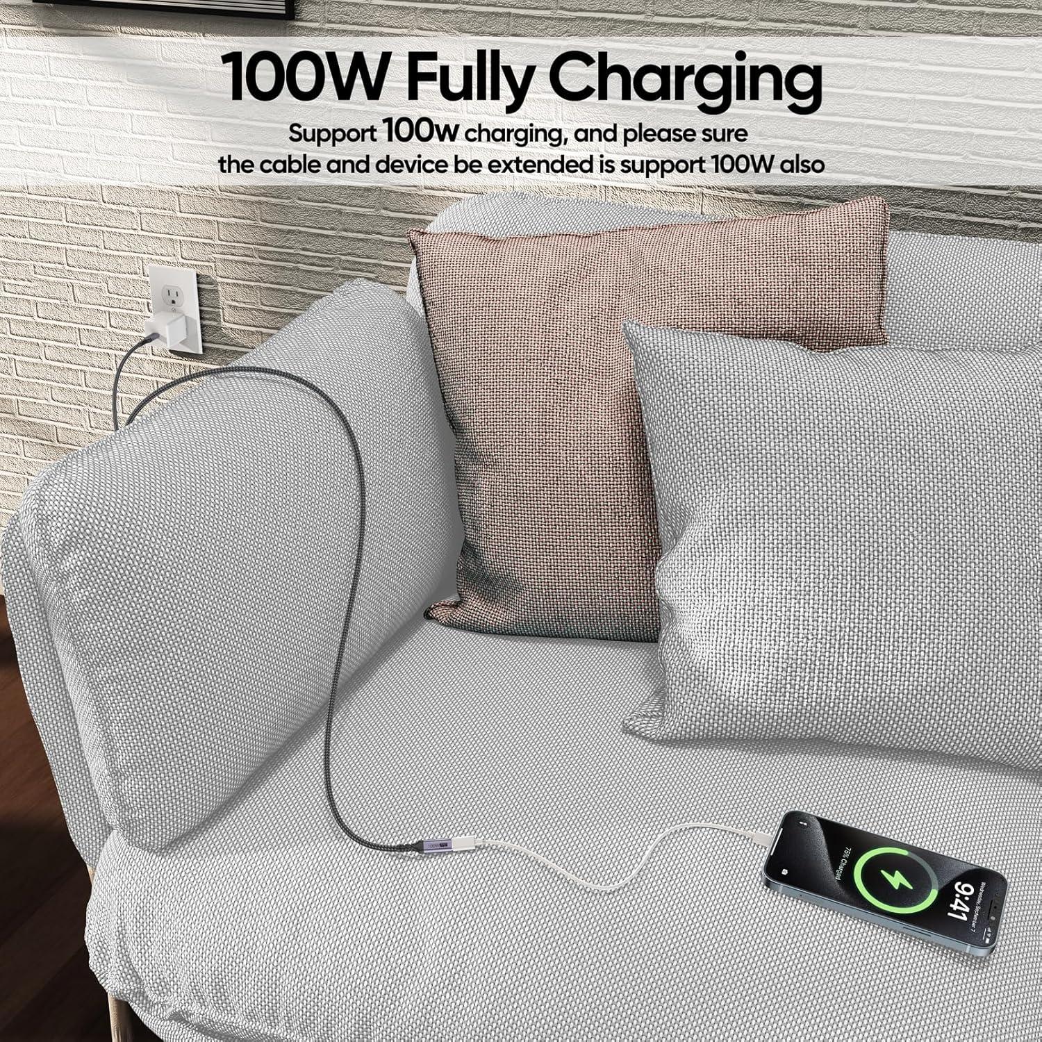 Cable de Extensión USB C 1.83m DteeDck 10Gbps 100W Carga