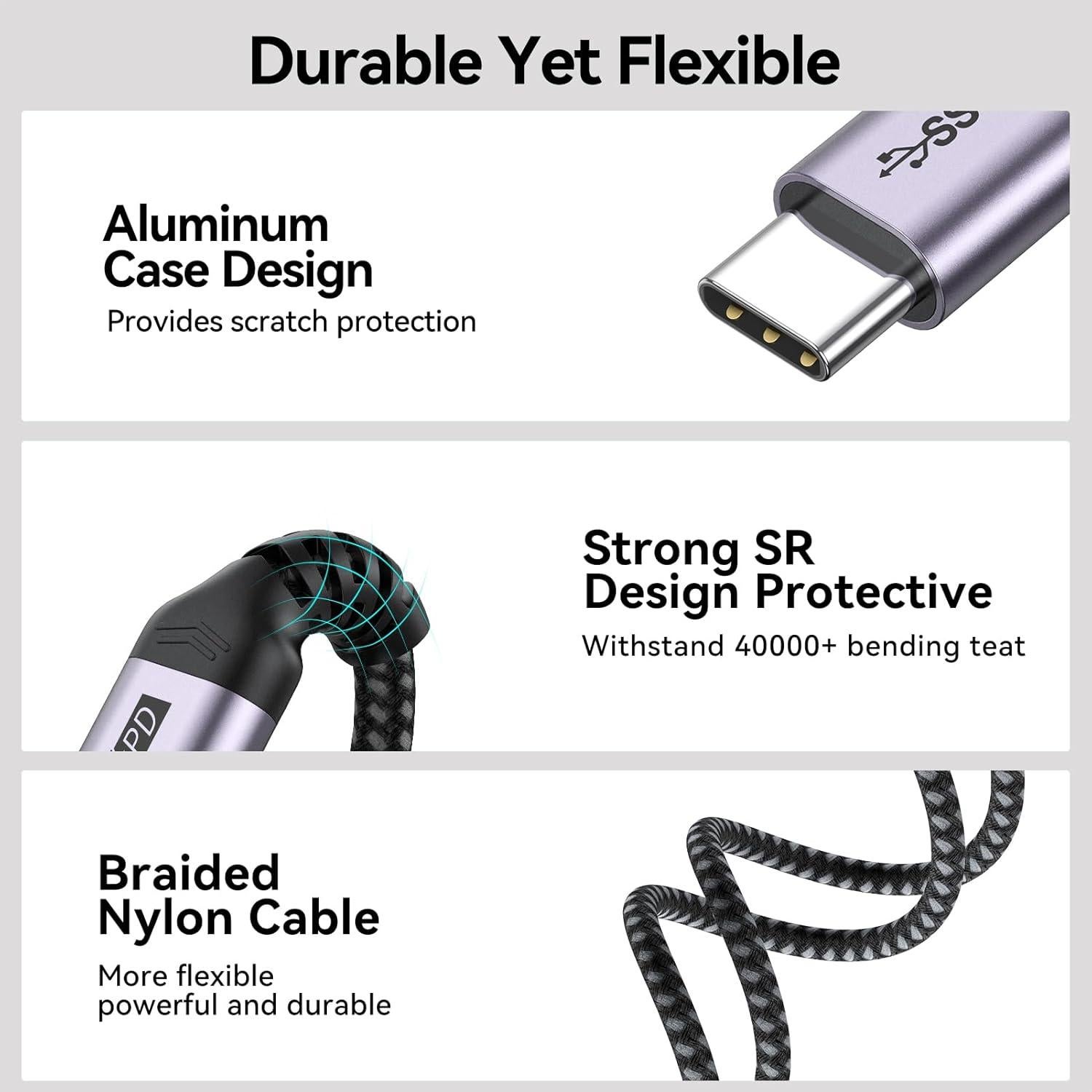 Cable de Extensión USB C 1.83m DteeDck 10Gbps 100W Carga