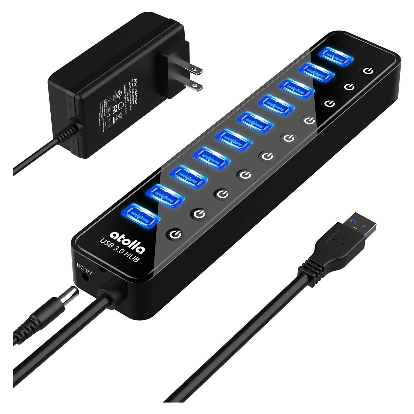 Hub USB 3.0 Alimentado atolla CH-310U3 10 Puertos con Interruptores