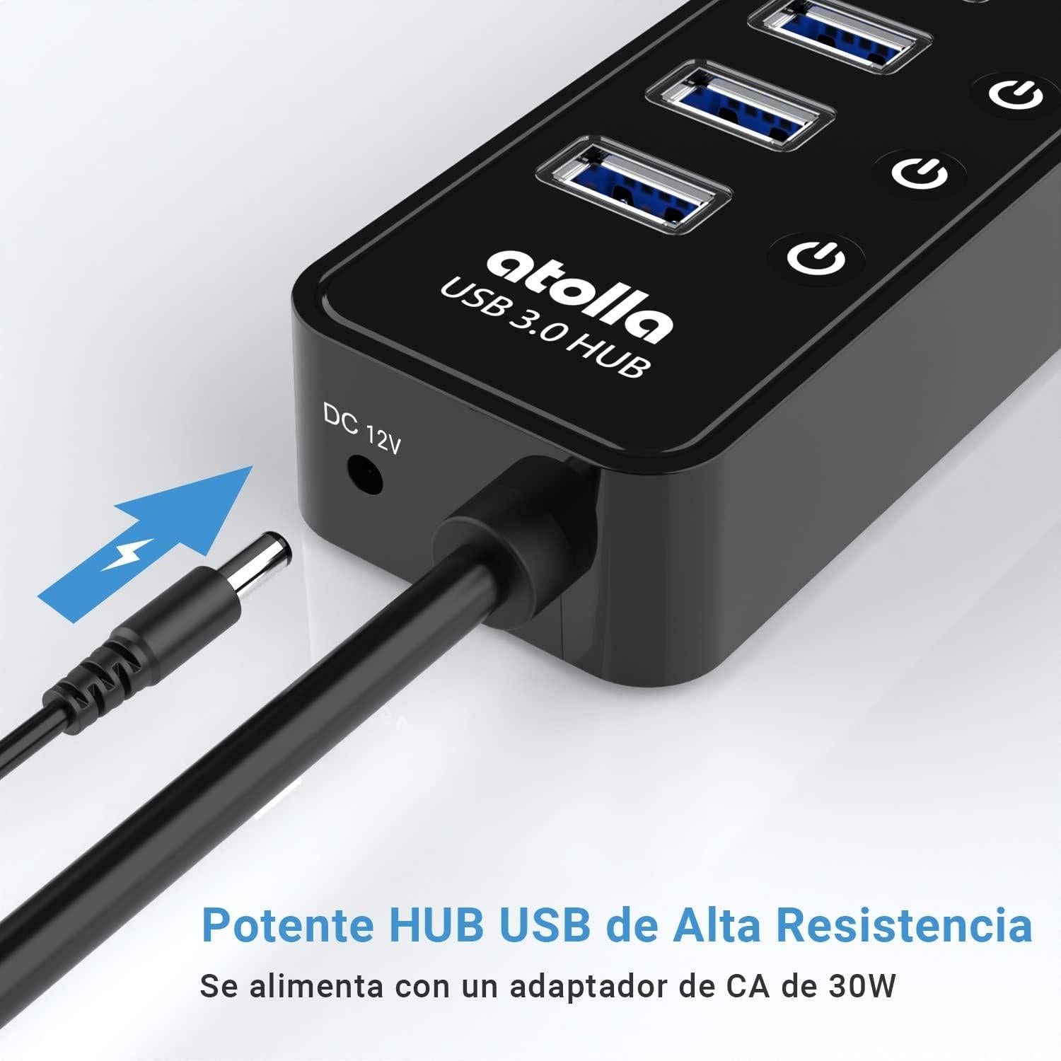 Hub USB 3.0 Alimentado atolla CH-310U3 10 Puertos con Interruptores