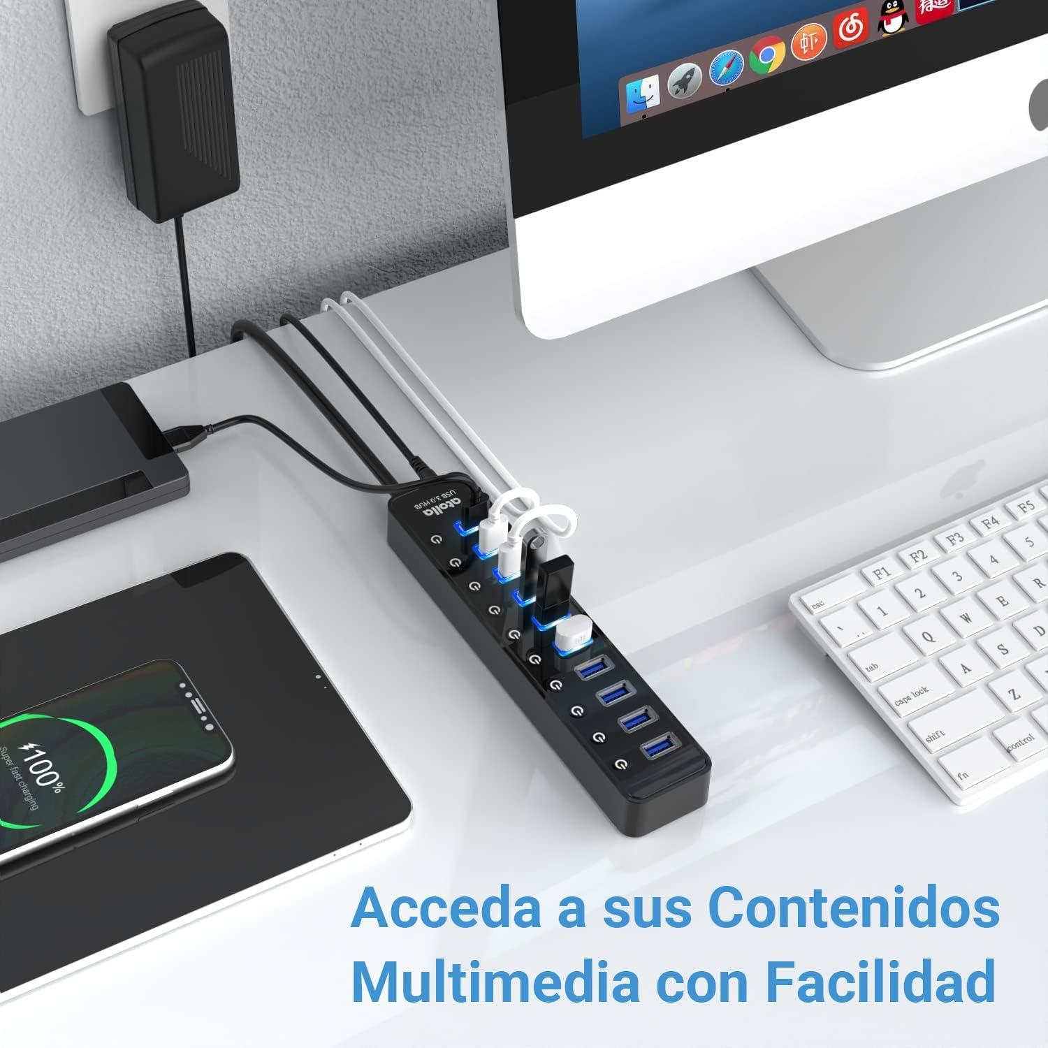 Hub USB 3.0 Alimentado atolla CH-310U3 10 Puertos con Interruptores