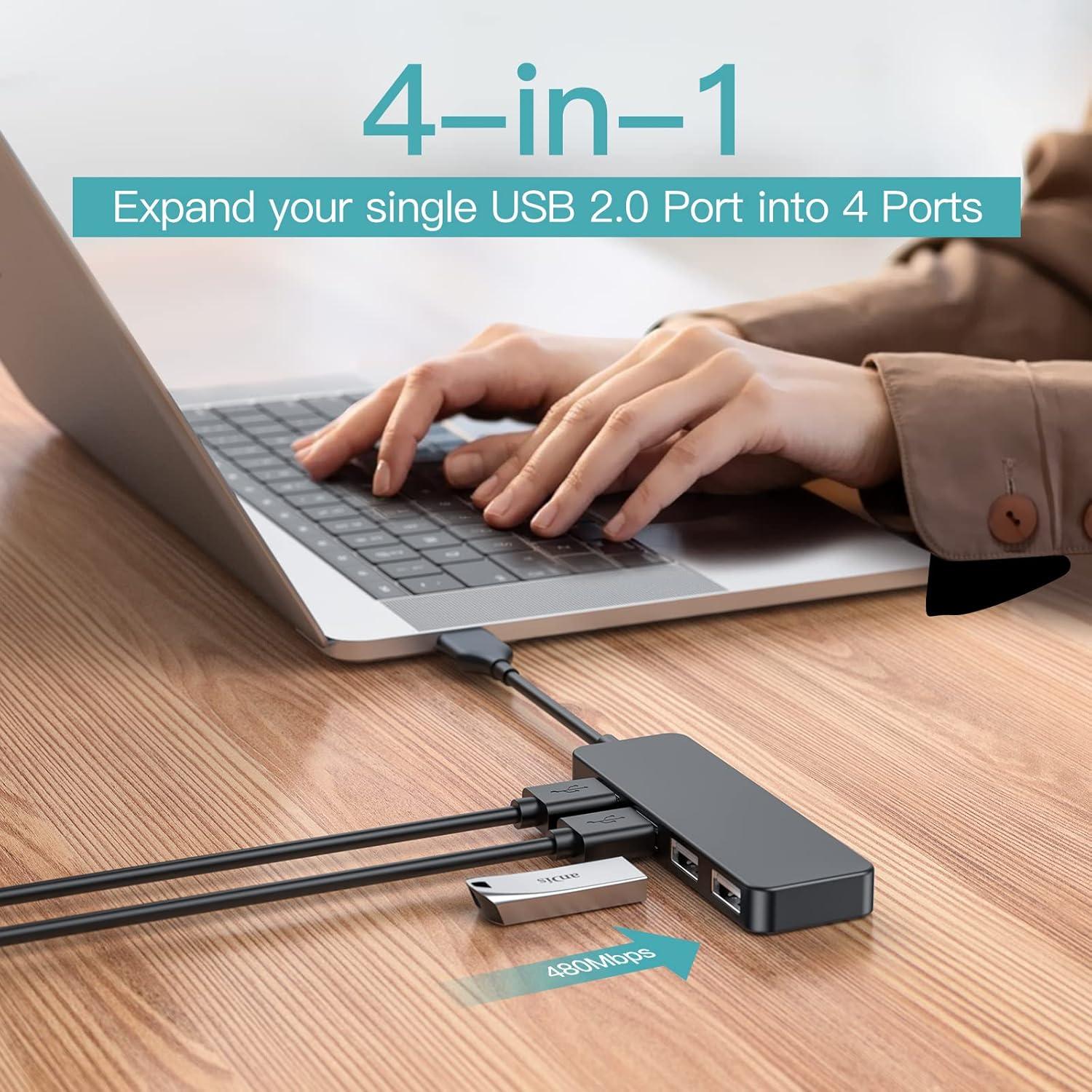 Hub USB 4 Puertos Vrllinking Negro 30cm USB 2.0