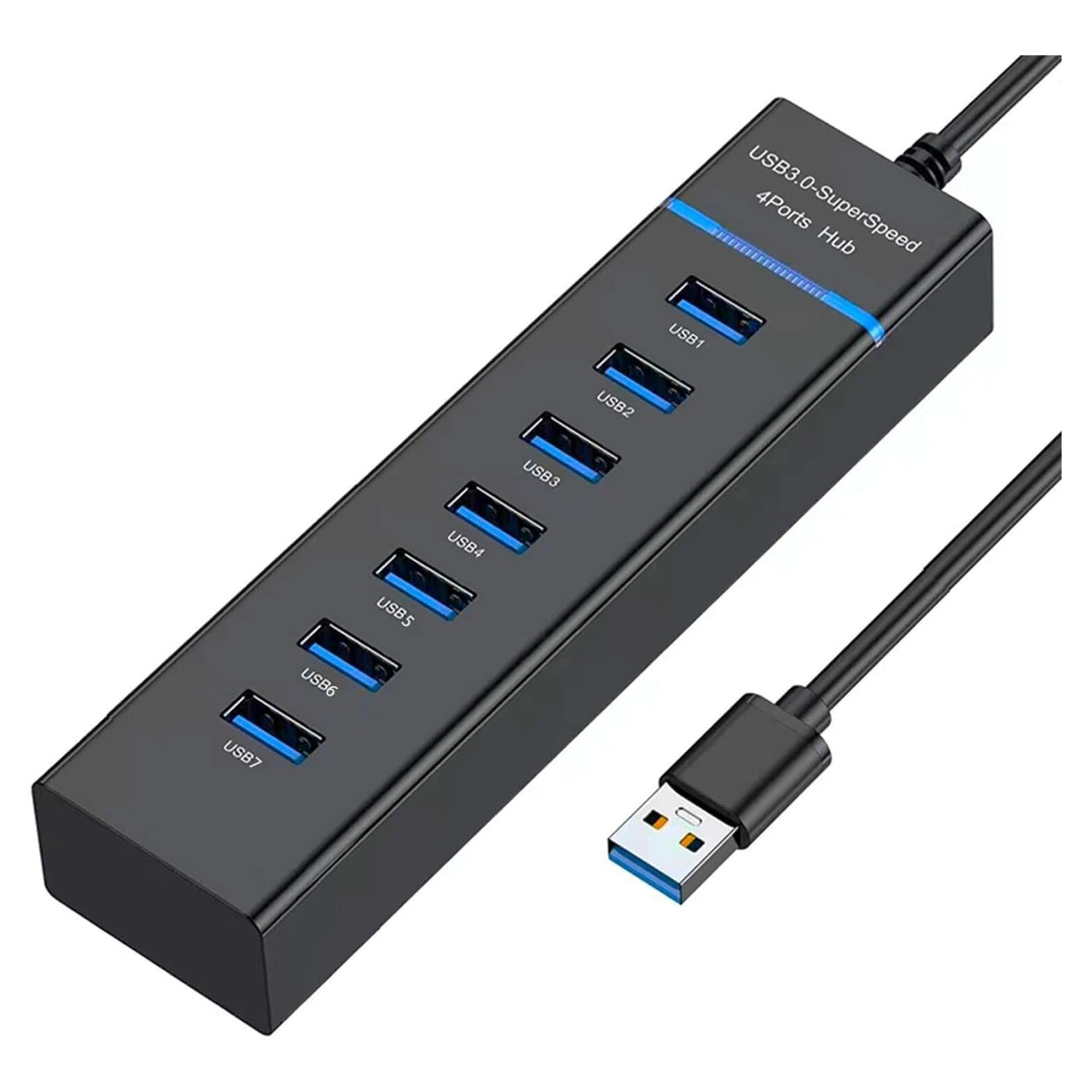 Hub USB 3.0 VIENON de 7 Puertos para Laptop y PC