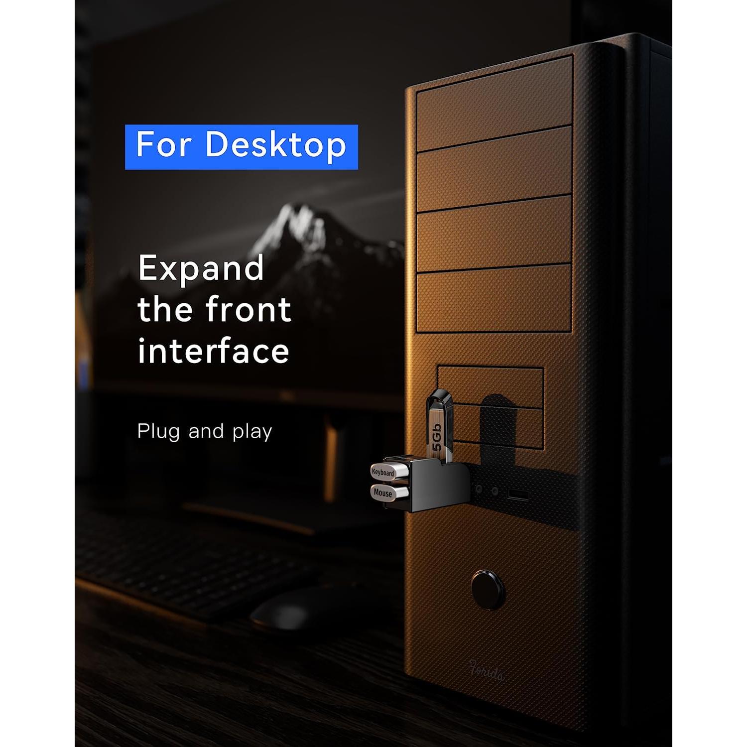 Adaptador USB 3.0 FORIDA Hub 3 Puertos Negro - Divisor Portátil