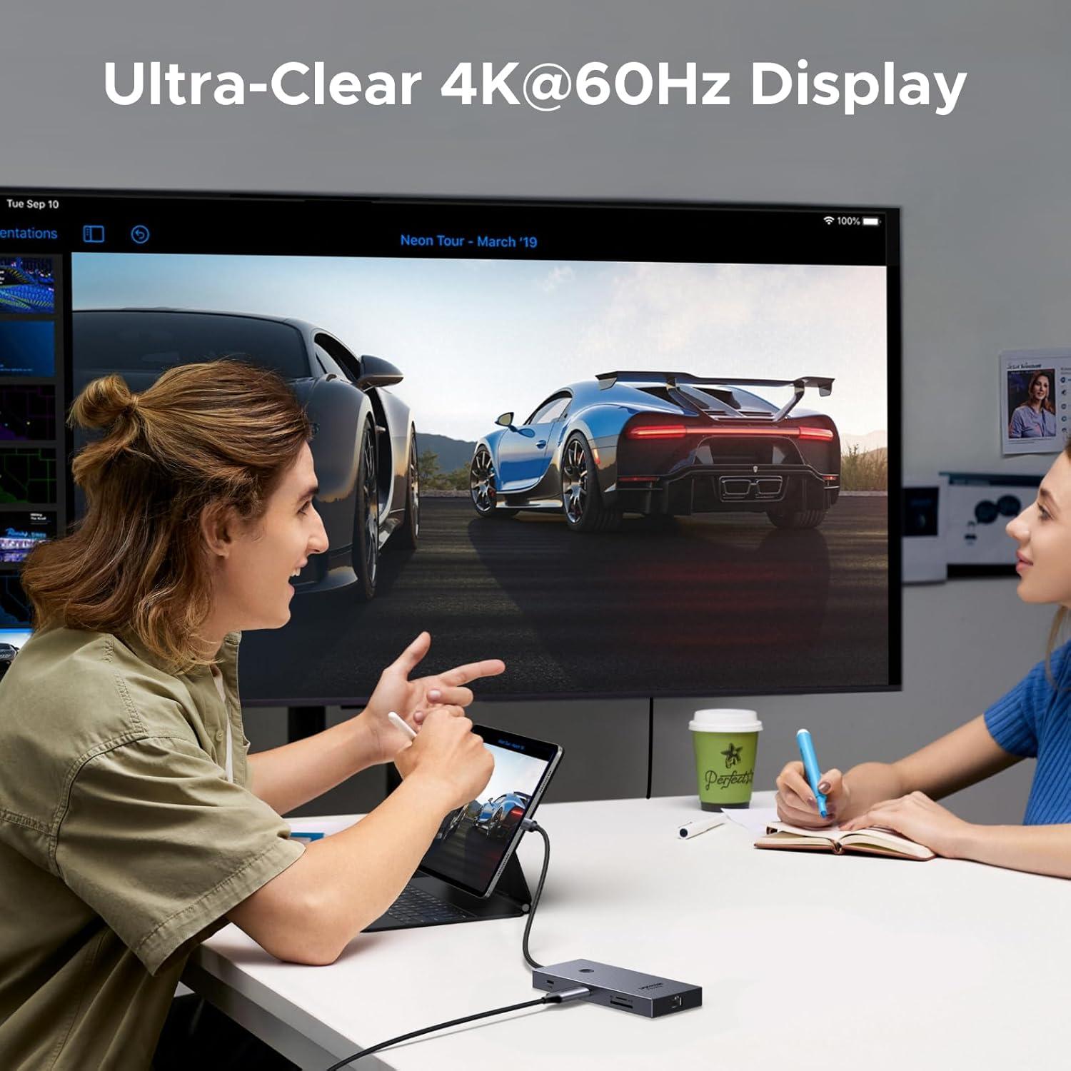 UGREEN Hub USB-C 9 en 1 con HDMI 4K, Ethernet Gigabit y Carga PD 100W