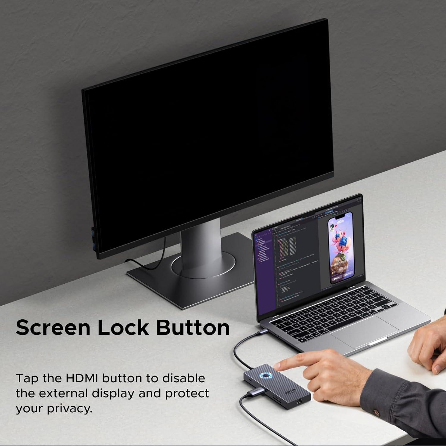 UGREEN Hub USB-C 9 en 1 con HDMI 4K, Ethernet Gigabit y Carga PD 100W