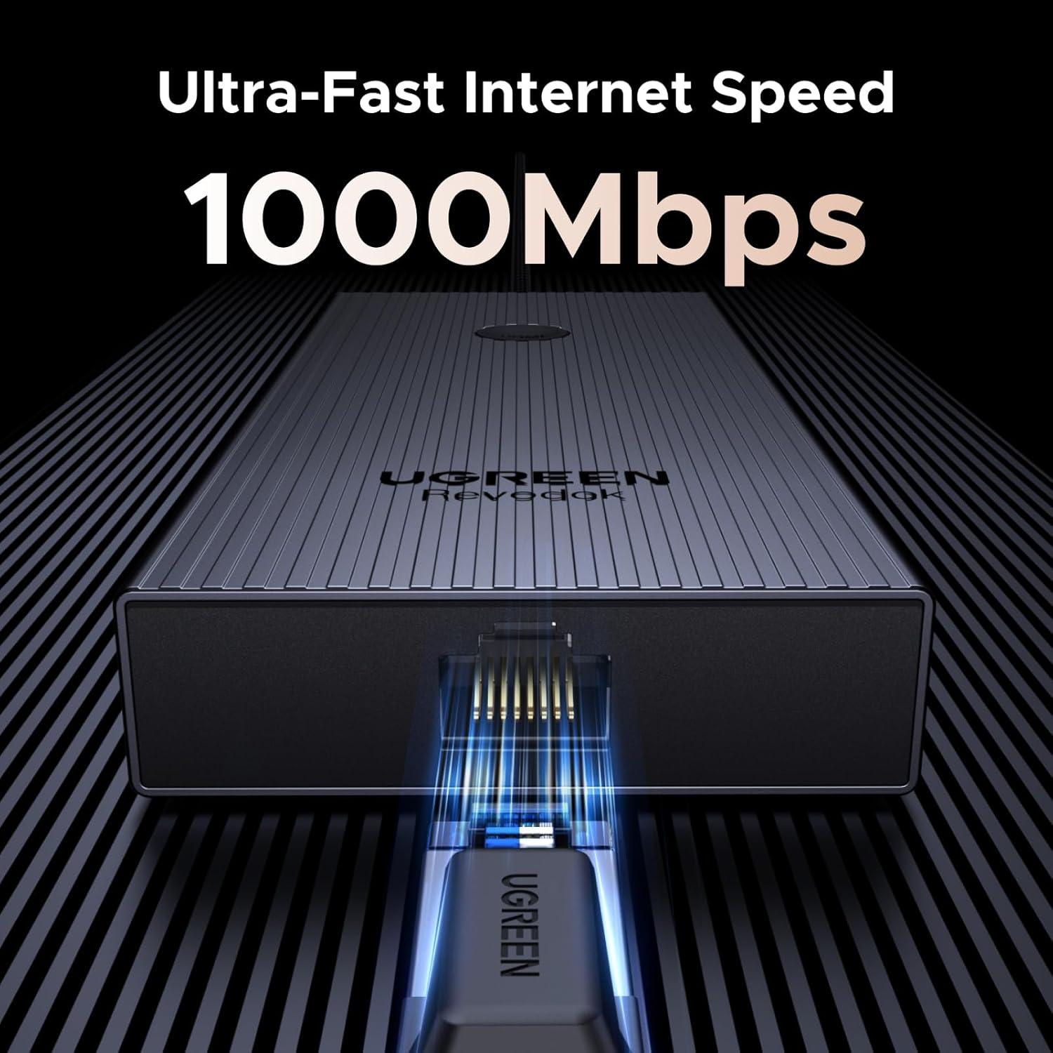 UGREEN Hub USB-C 9 en 1 con HDMI 4K, Ethernet Gigabit y Carga PD 100W