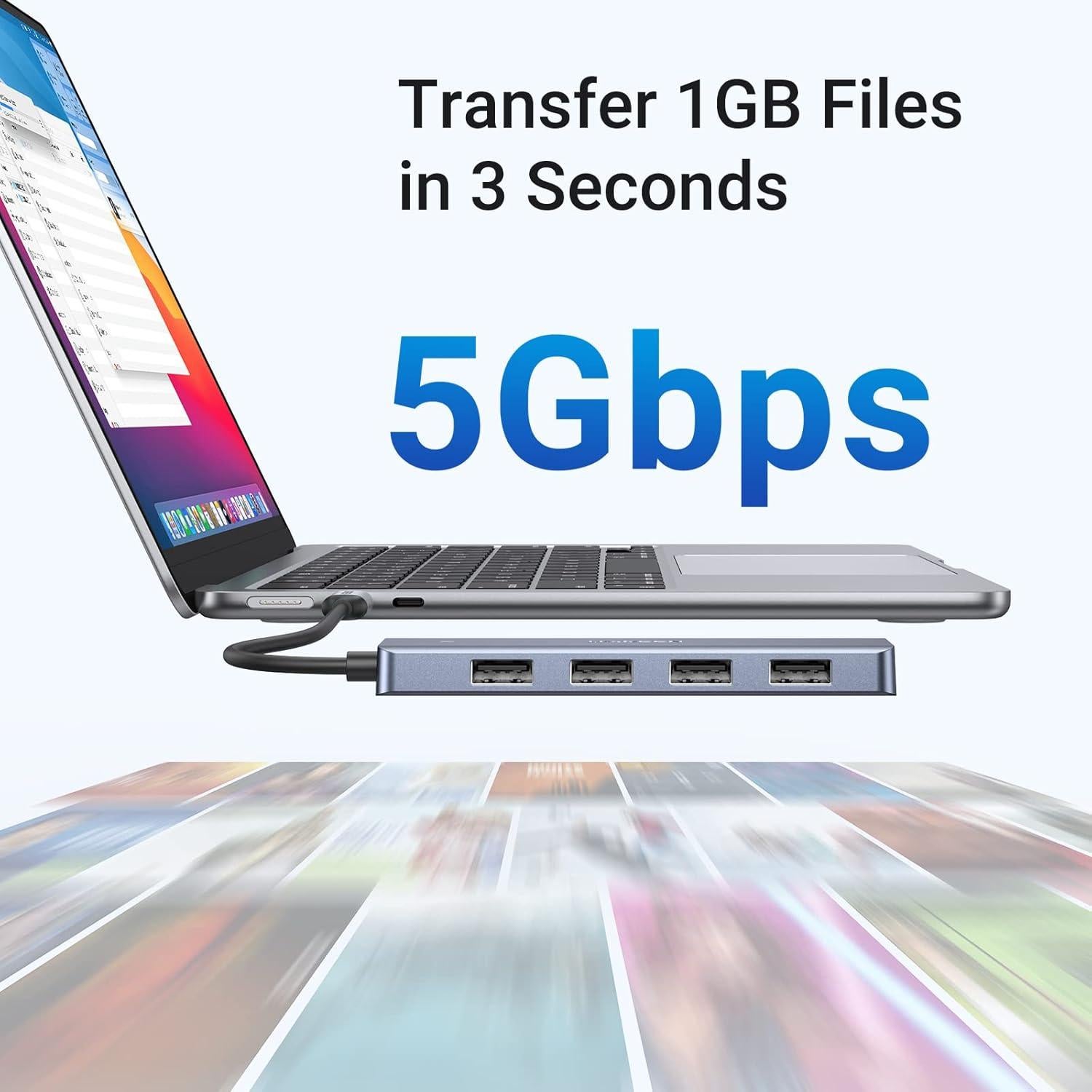 Hub USB C a USB A UGREEN 4 Puertos 3.0 0.15 m Alta Velocidad