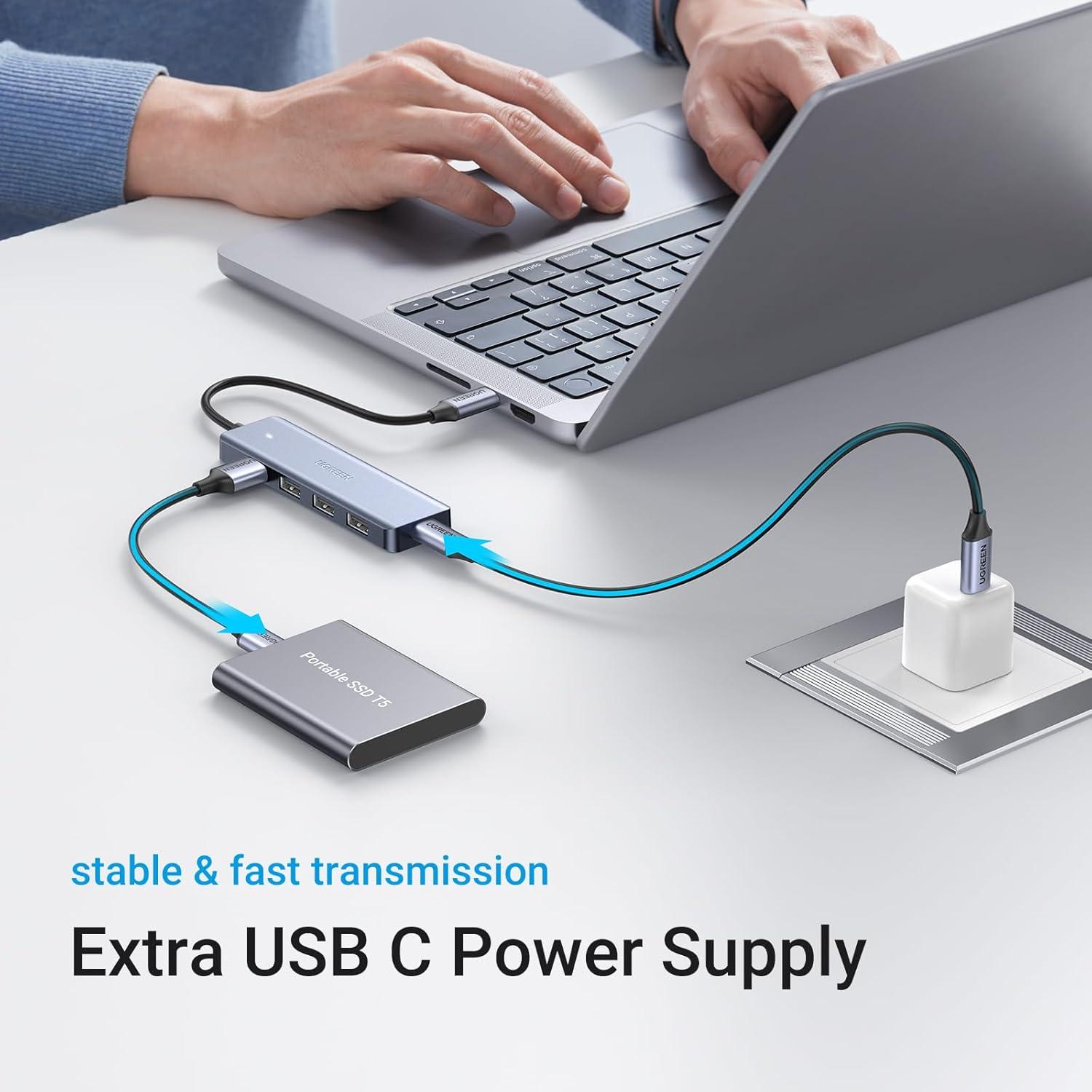 Hub USB C a USB A UGREEN 4 Puertos 3.0 0.15 m Alta Velocidad