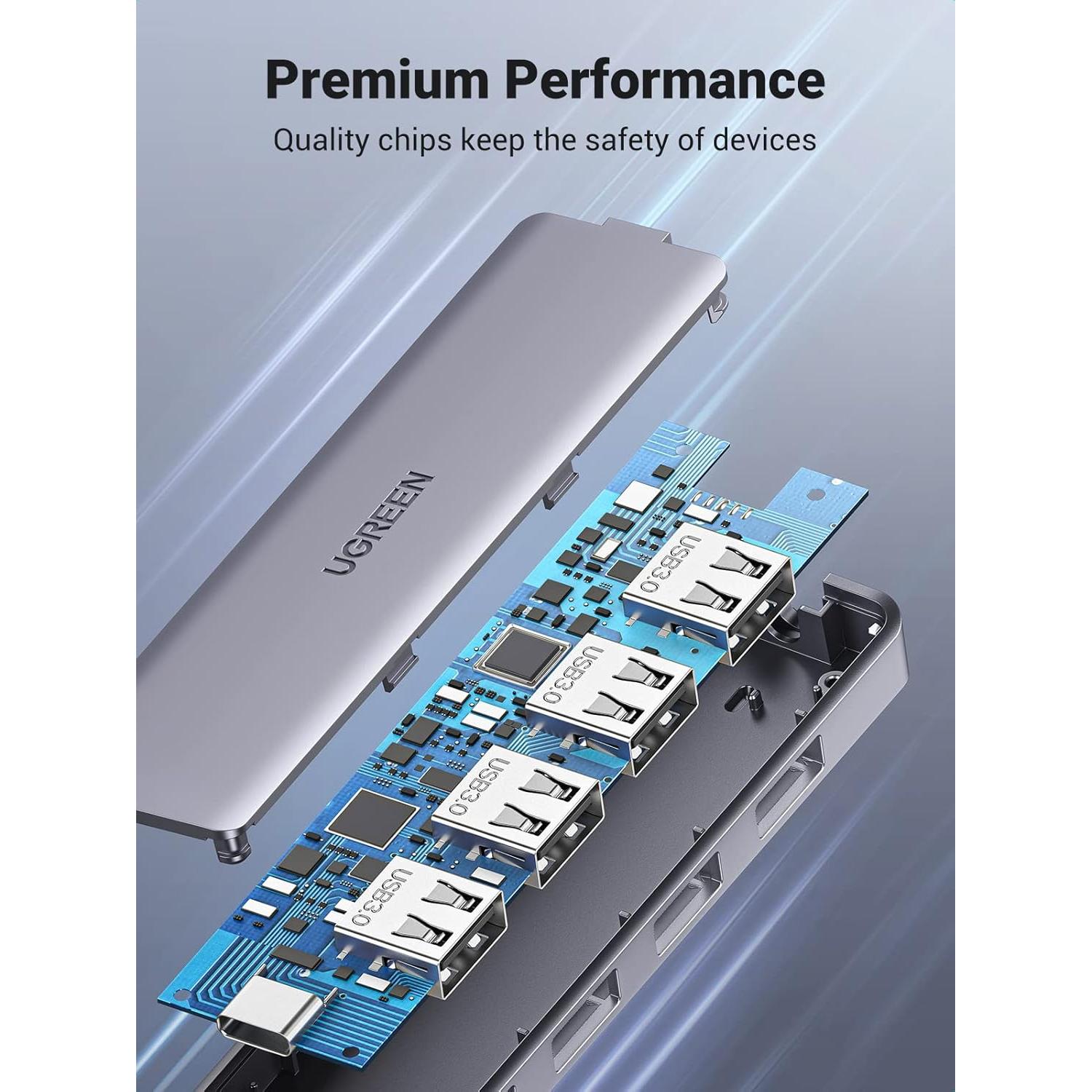 Hub USB C a USB A UGREEN 4 Puertos 3.0 0.15 m Alta Velocidad