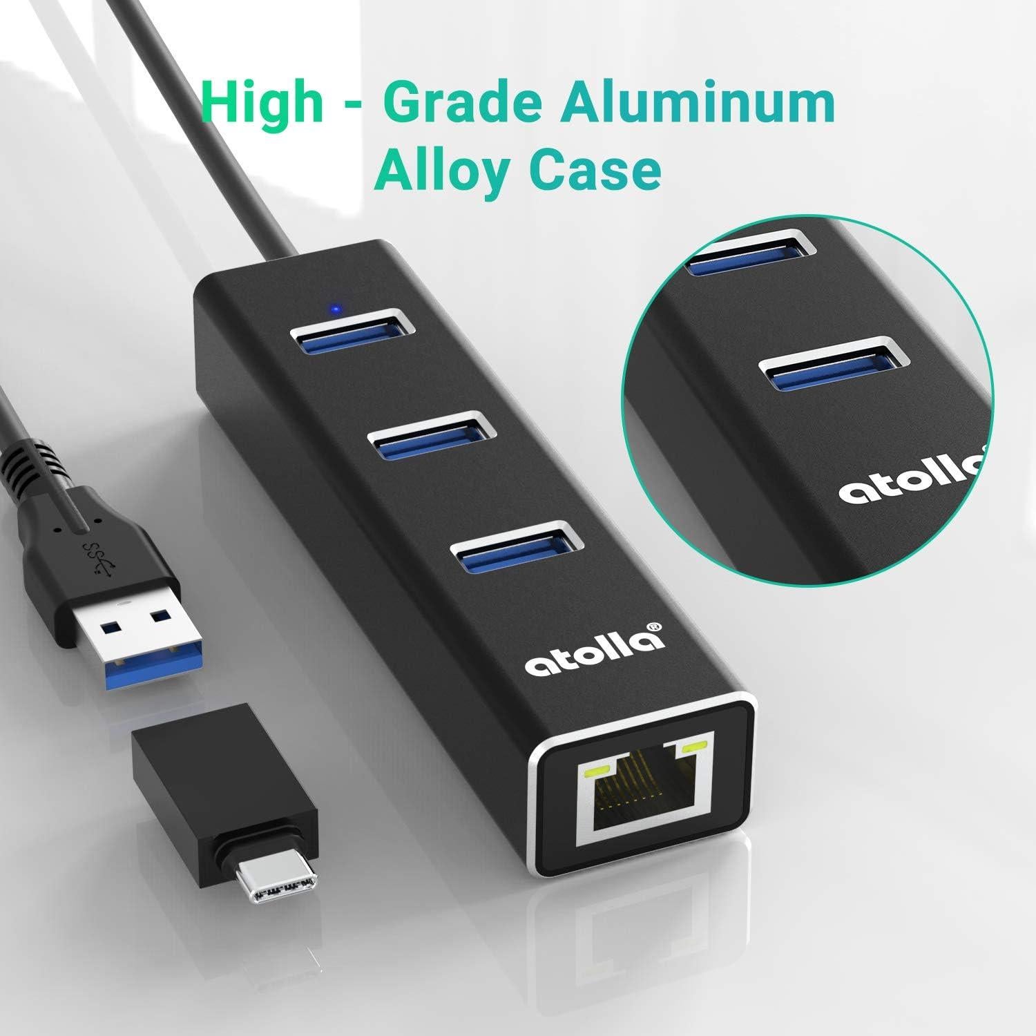 Adaptador USB C a Ethernet 3 Puertos Hub USB 3.0 Bauihr