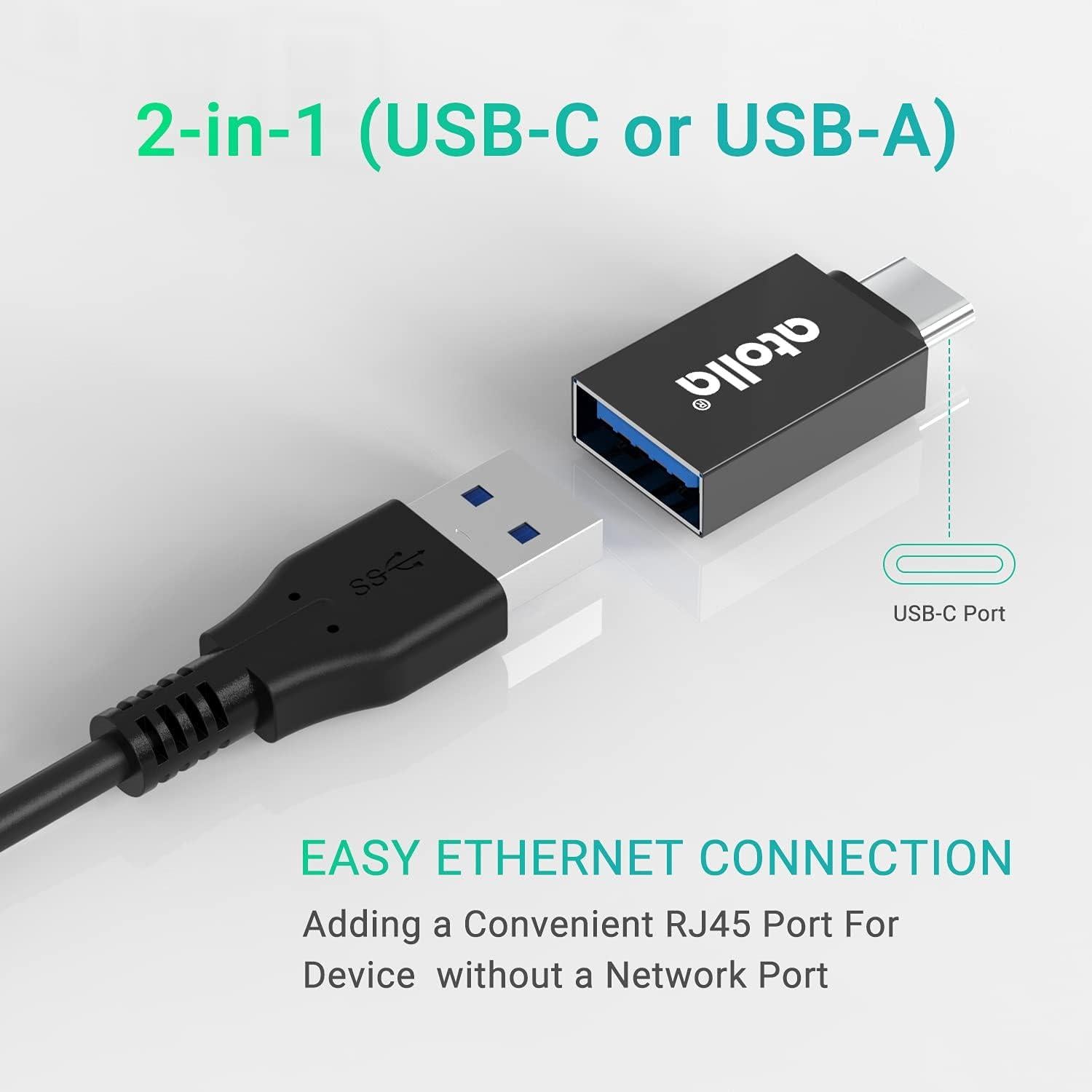 Adaptador USB C a Ethernet 3 Puertos Hub USB 3.0 Bauihr