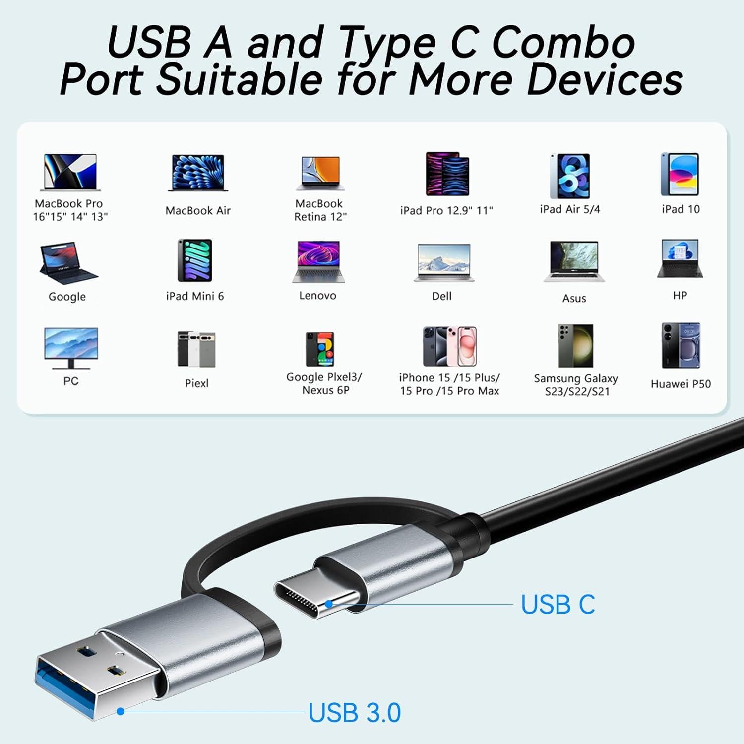 Hub USB-C 7 en 1 AiNEERich, Adaptador Multiport para Laptop y iPhone