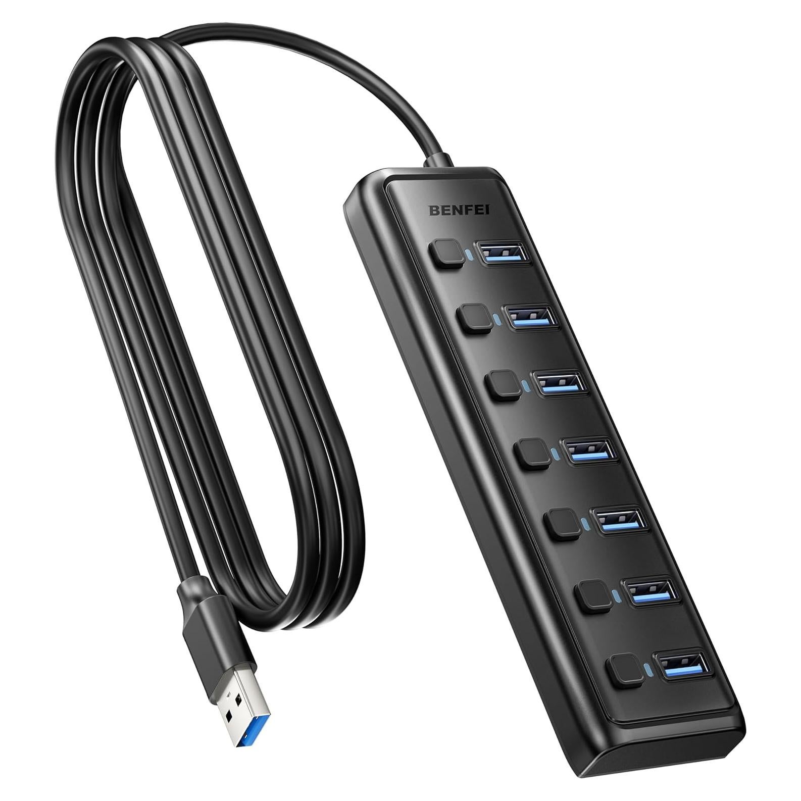 Hub USB 3.0 BENFEI de 7 Puertos Ultra Delgado 1m