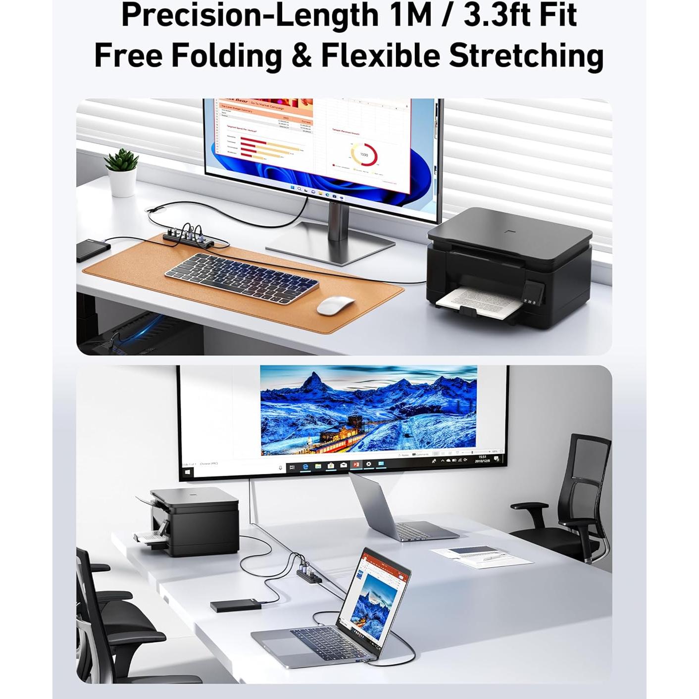 Hub USB 3.0 BENFEI de 7 Puertos Ultra Delgado 1m