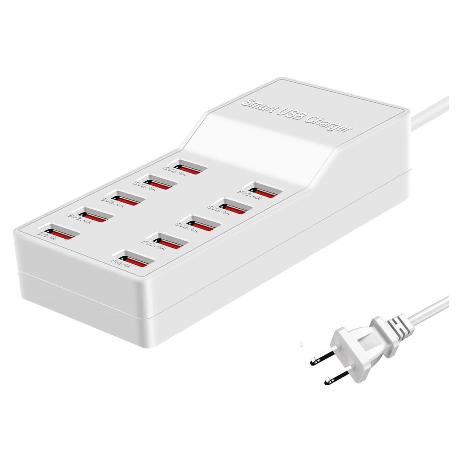 Estación de Carga USB MaxLax 10 Puertos 50W 10A Smart IC