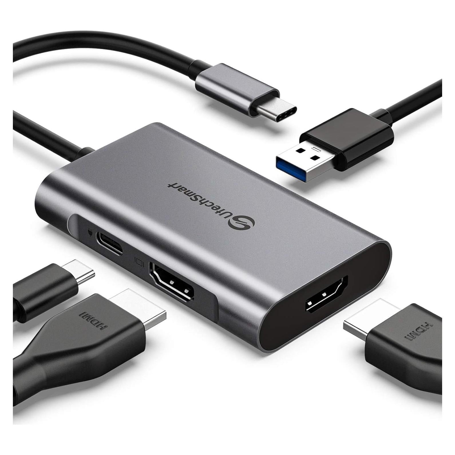 Adaptador UtechSmart HDMI a USB-C 4 en 1, 4K, 100W PD