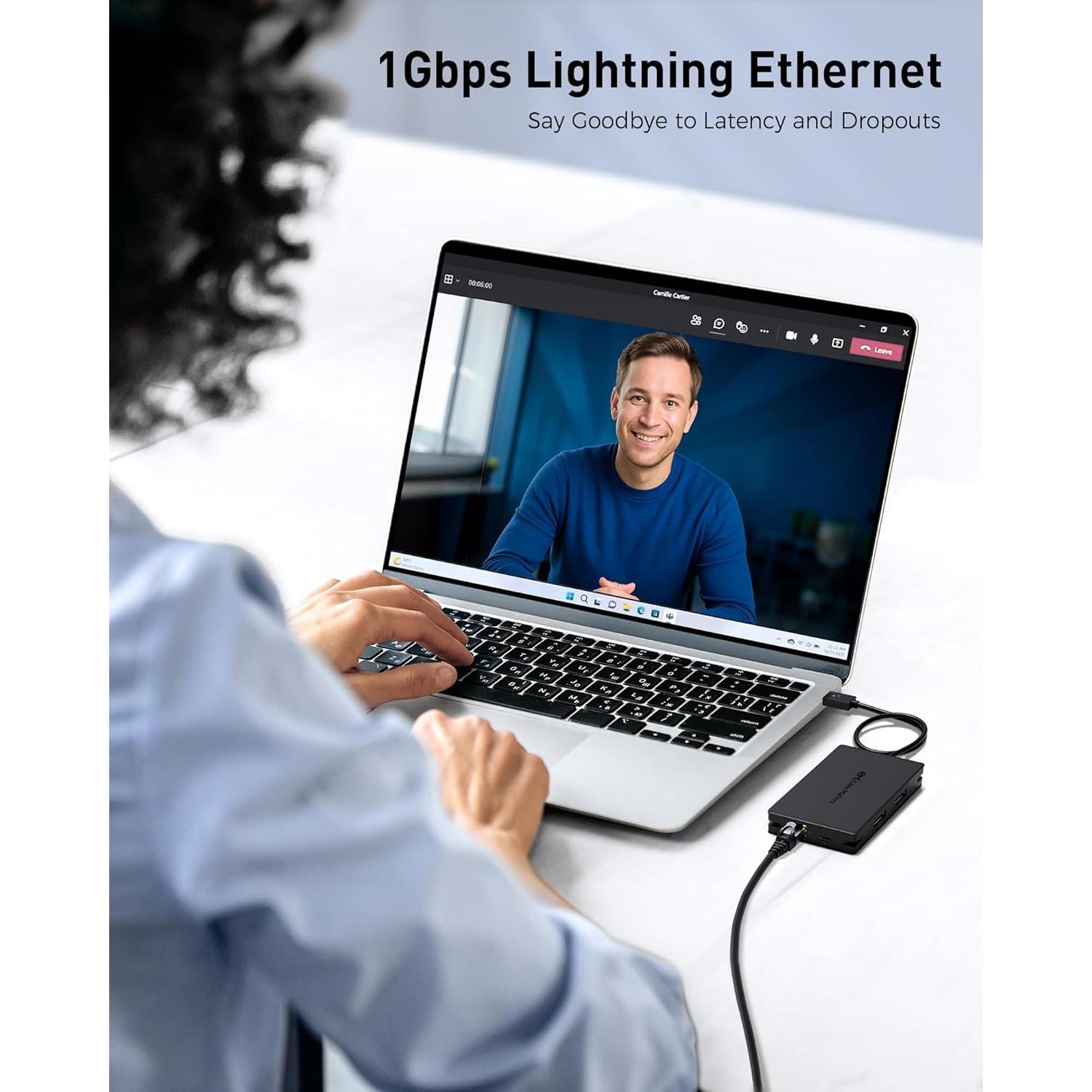 Adaptador Multiport USB C 8-en-1 Cable Matters HDMI 4K 140W