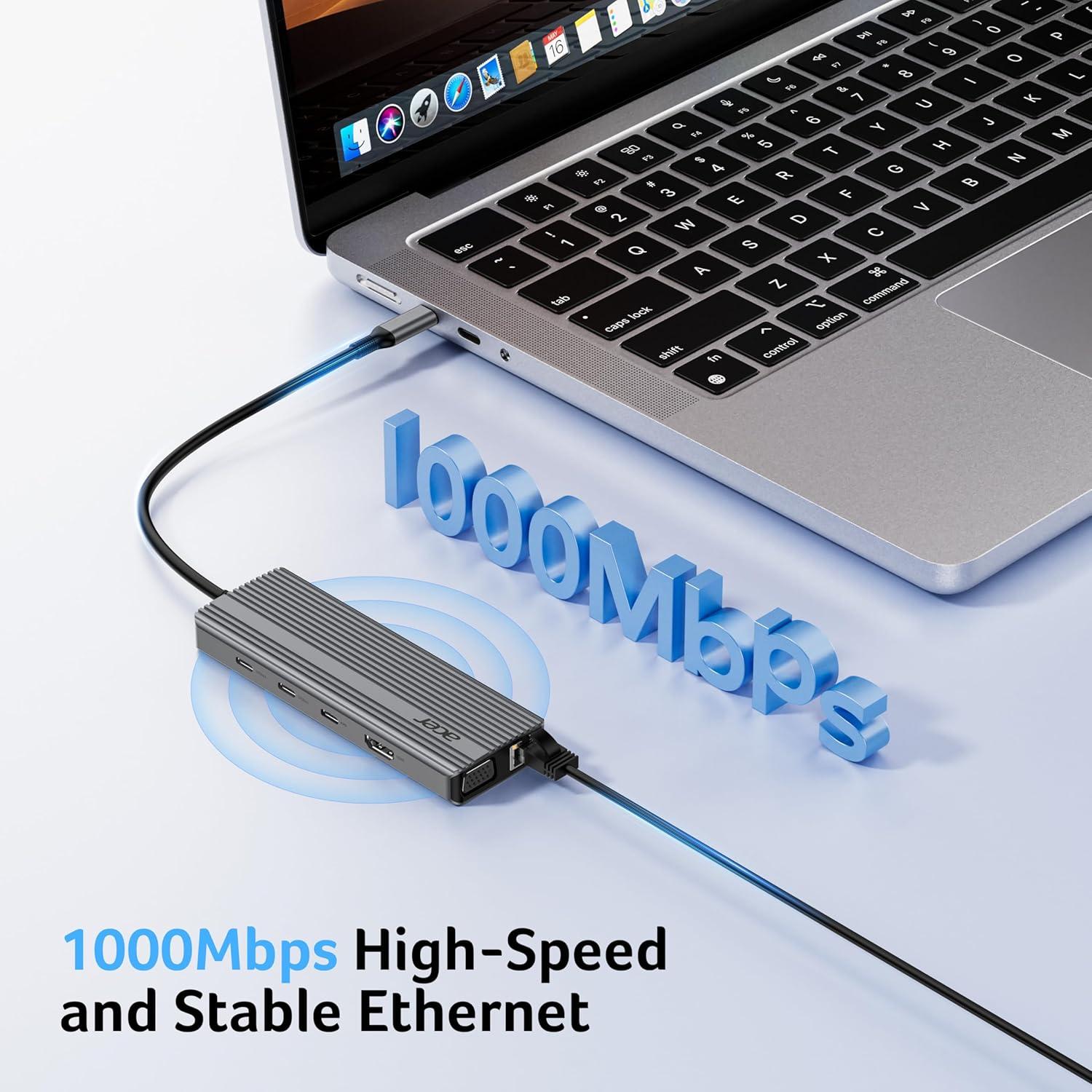 Adaptador Multiport USB C HUB Acer 11 en 1 HDMI 4K VGA 1080P