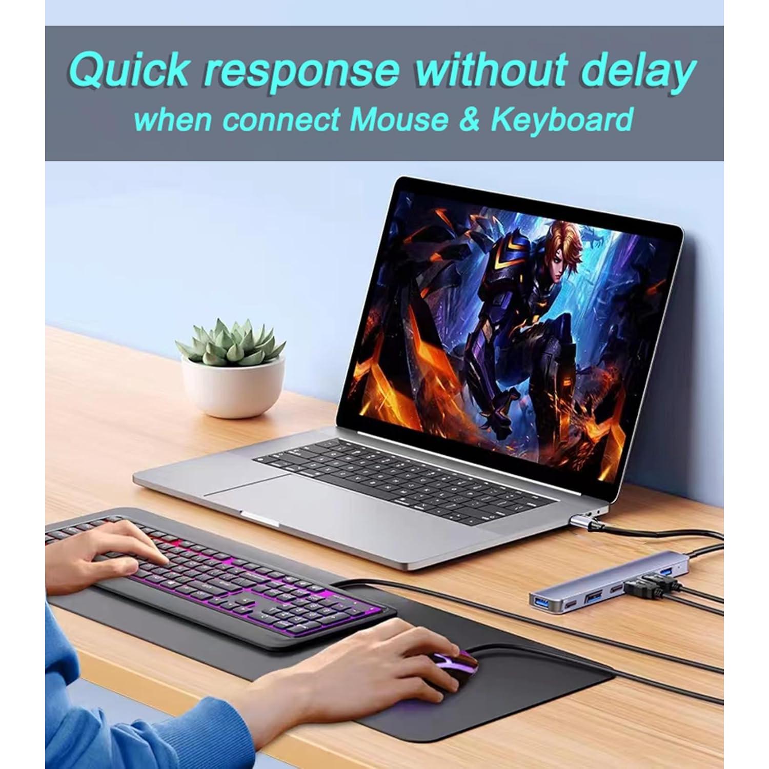 Hub USB 3.0 7 en 1 Aluminio ukiism con Puerto de Carga