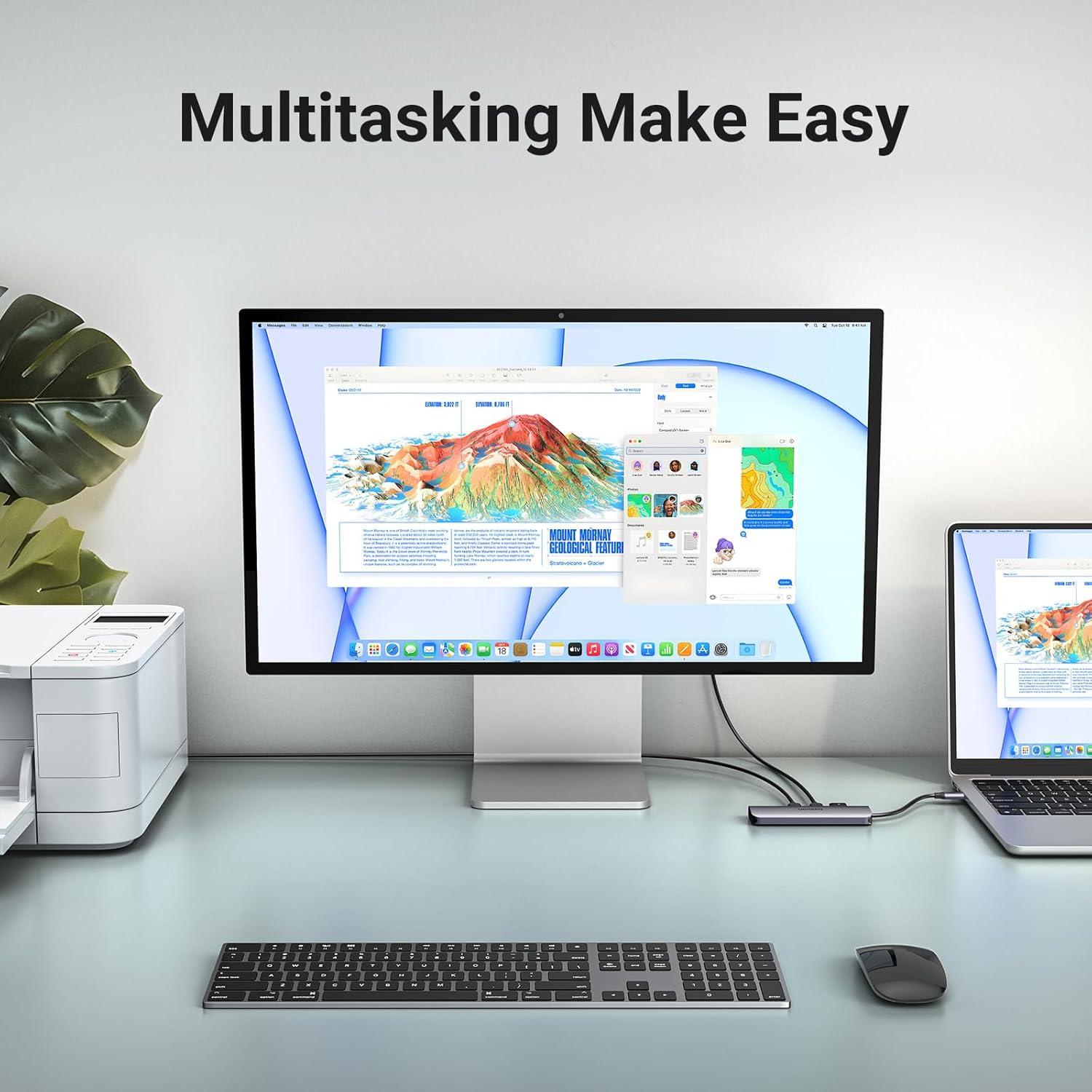 Hub USB C 6 en 1 UGREEN 4K HDMI 3 Puertos USB 3.0 Lector SD