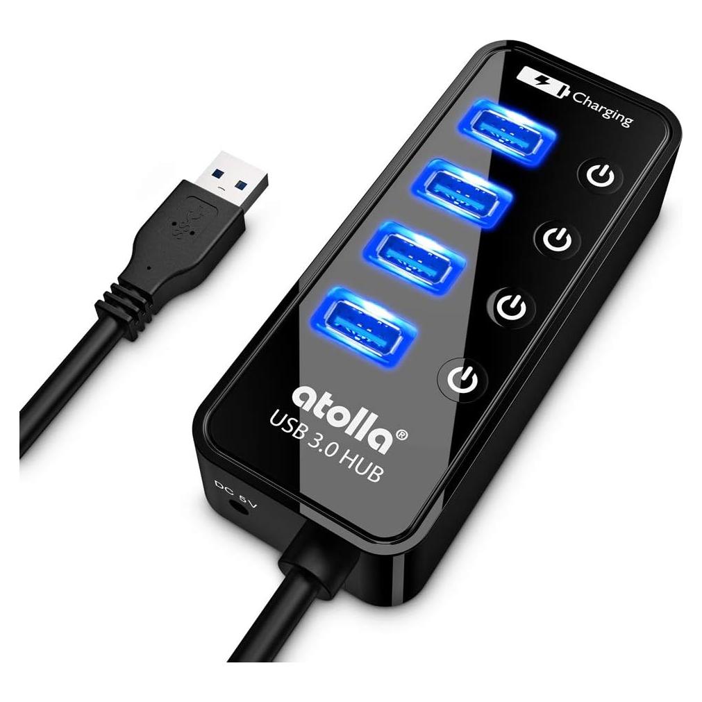 Hub USB 3.0 Atolla 4 Puertos con Carga Inteligente 0.6m