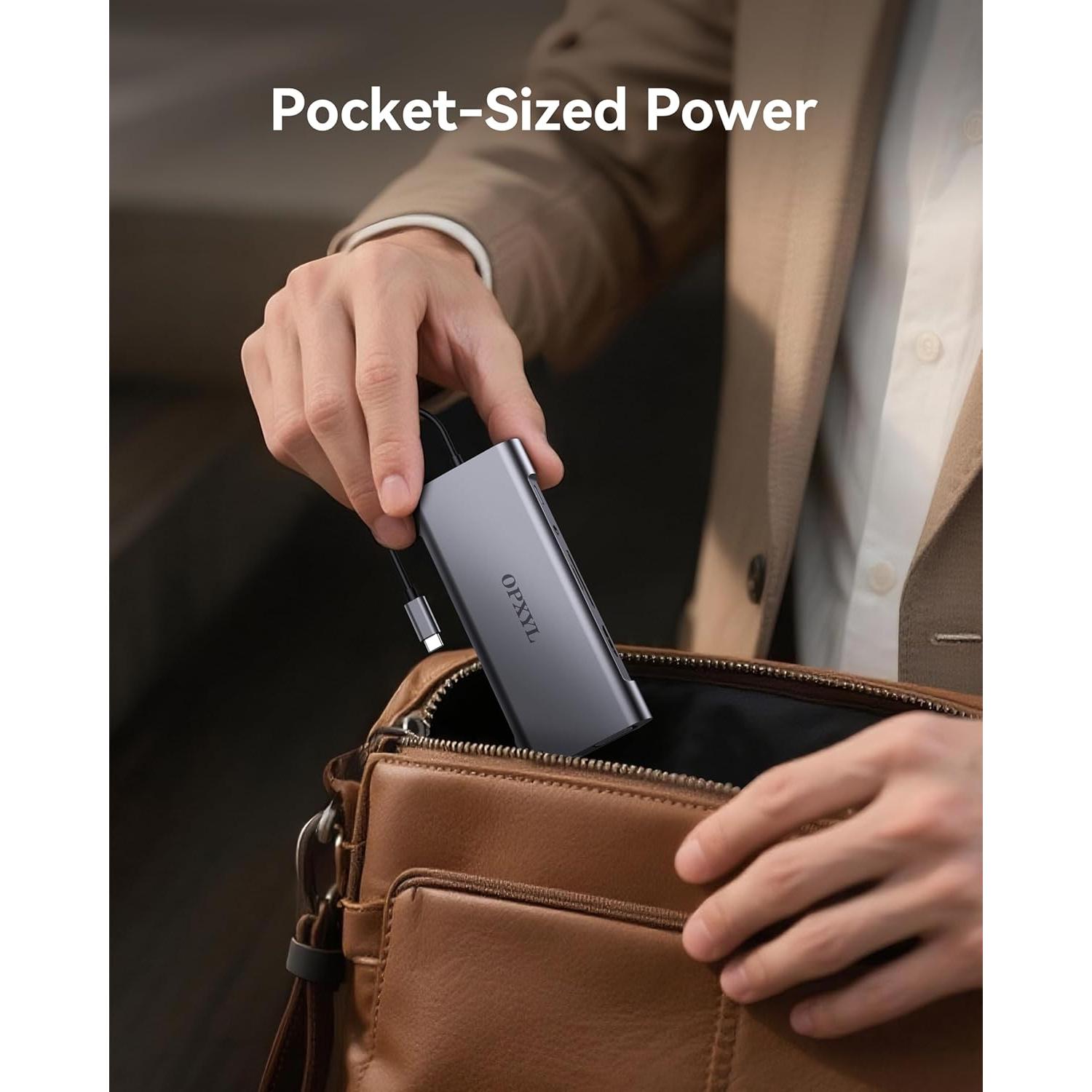 Adaptador Multiport USB C 11-en-1 Opxyl con HDMI 4K y VGA