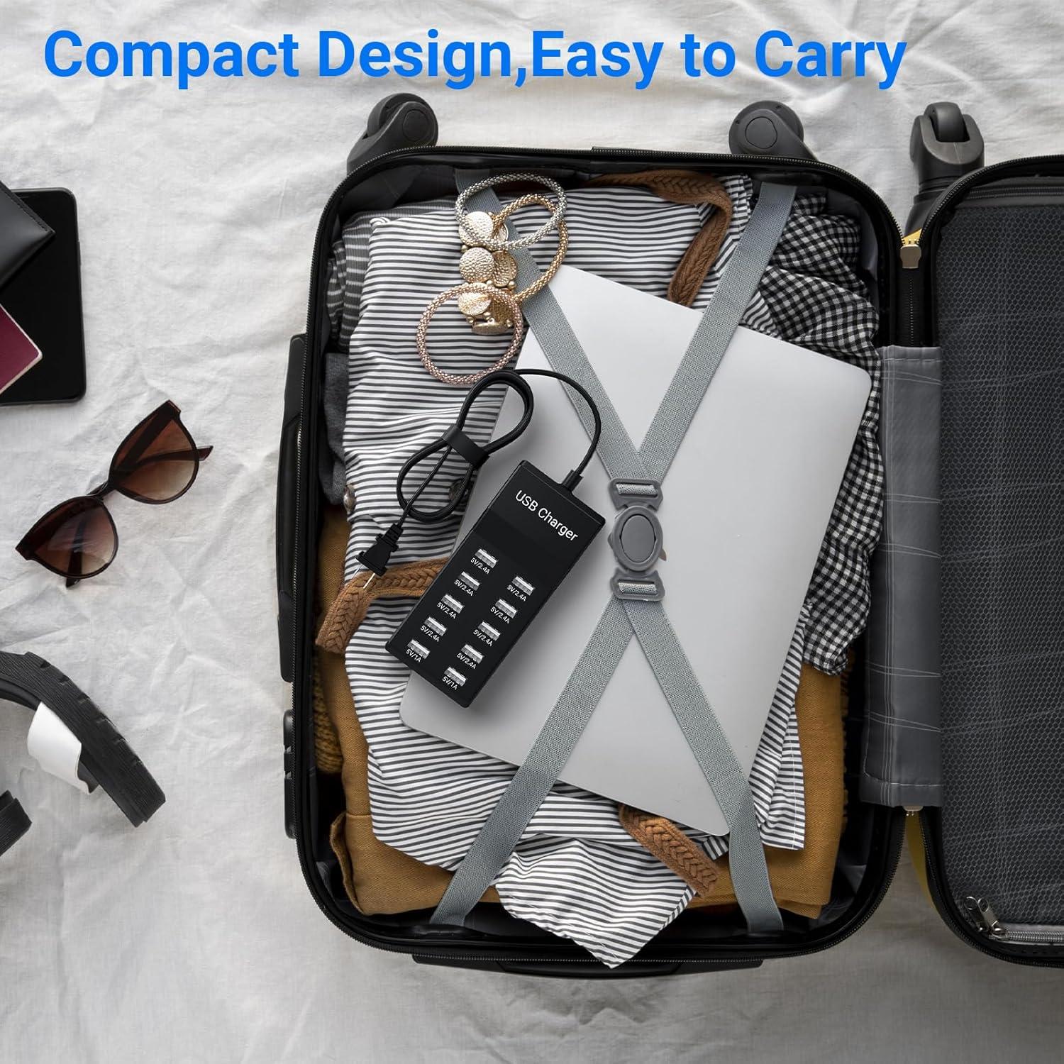 Estación de Carga USB 10 Puertos Resypey 50W 10A Negro